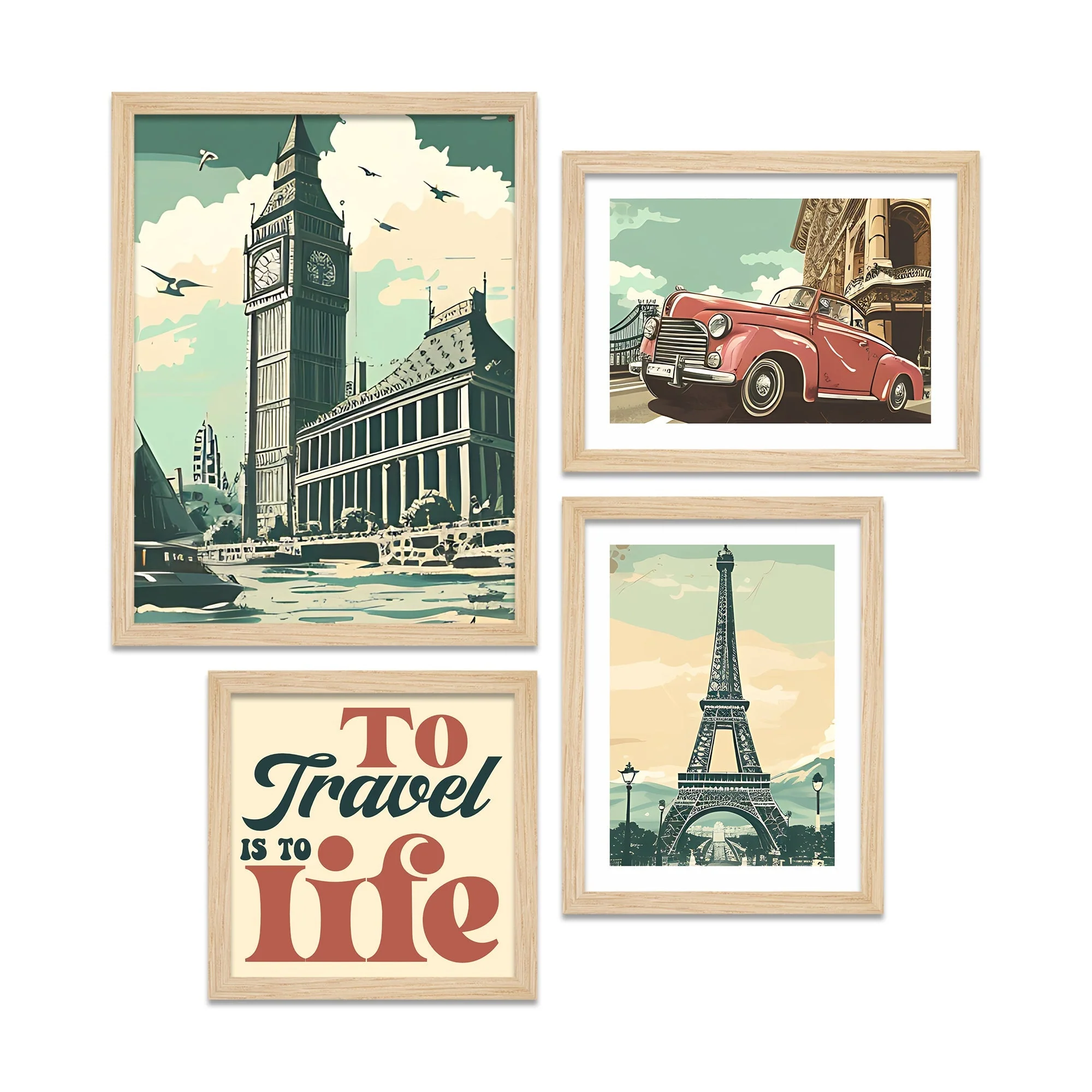 Travel is Life Beautiful Wall Frame Set of Four - Image 4