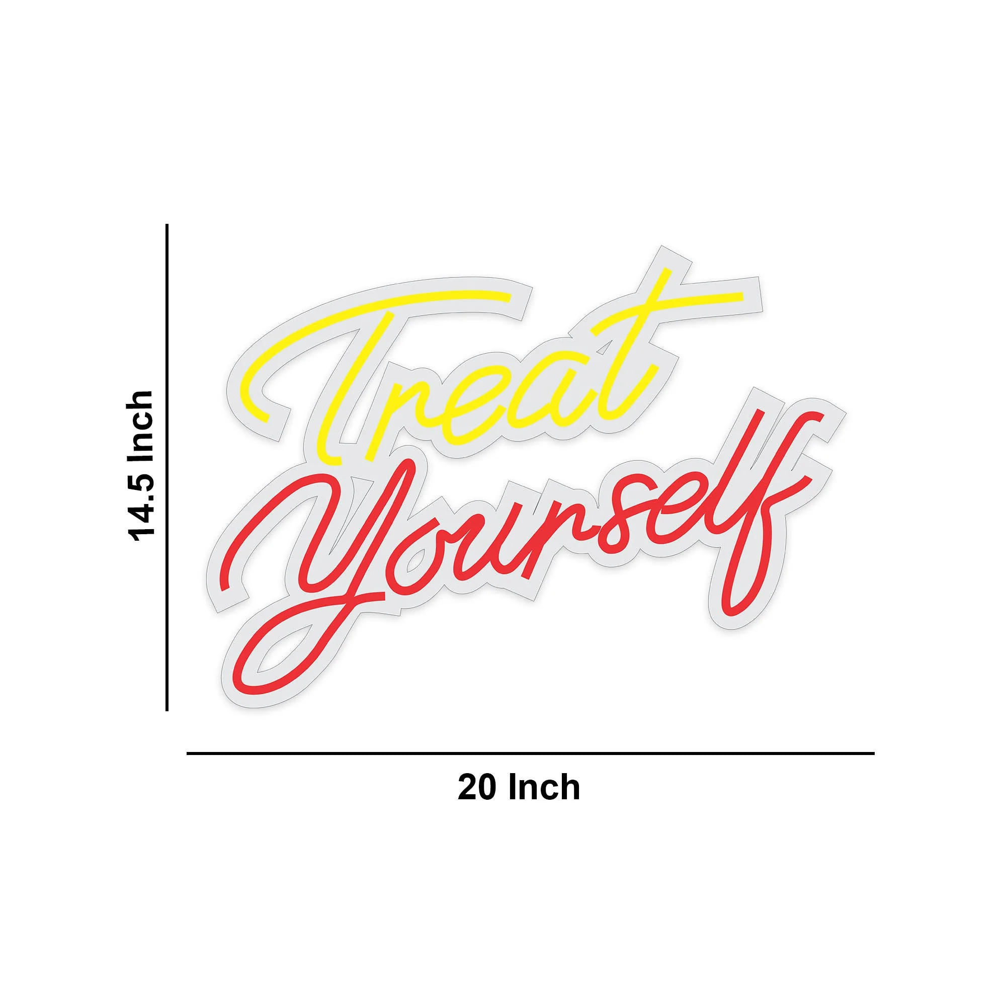 Treat Yourself Inspirational Text Neon Sign LED Light - Image 3