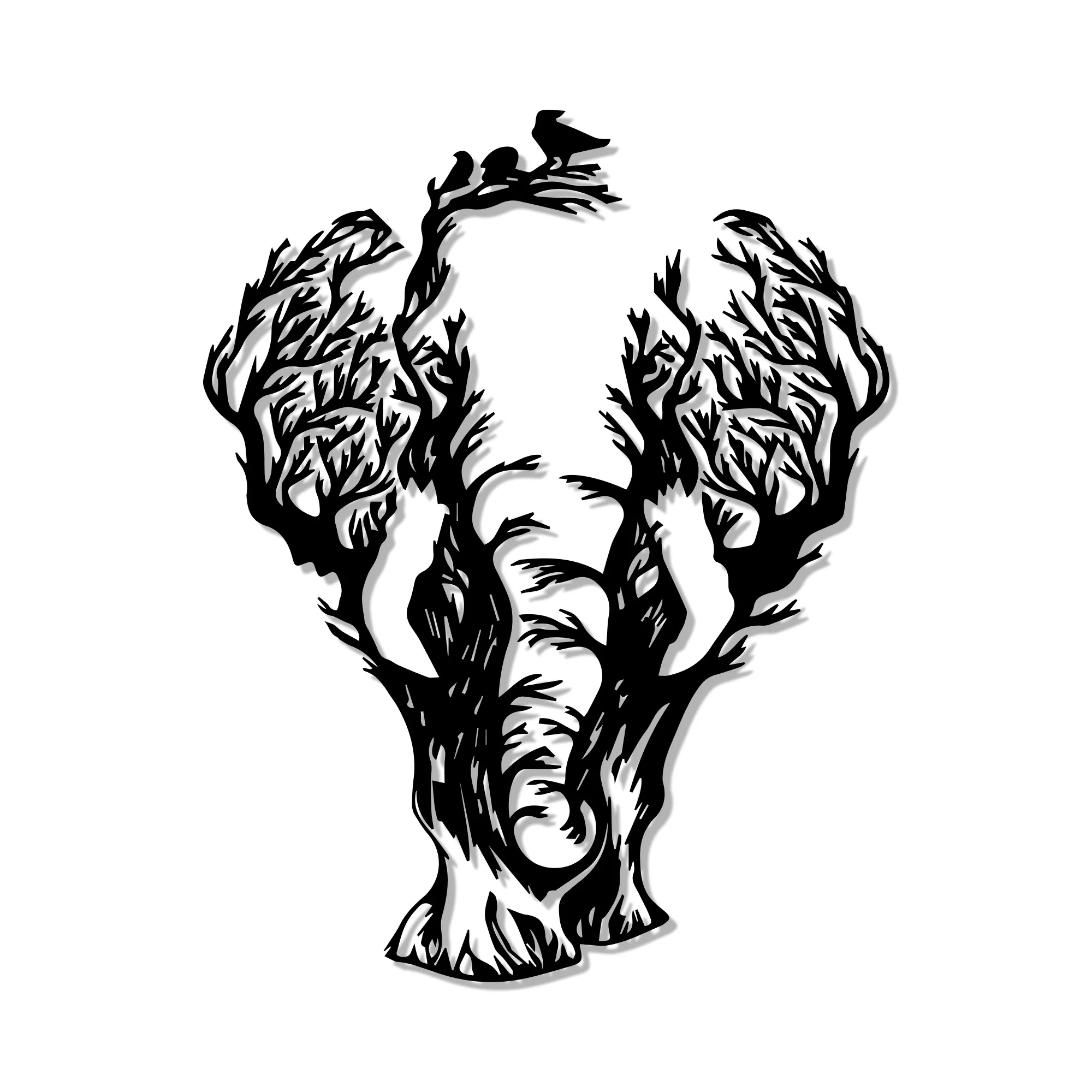 Tree Branch Elephant Design Metal Art Wall Decor - Image 3