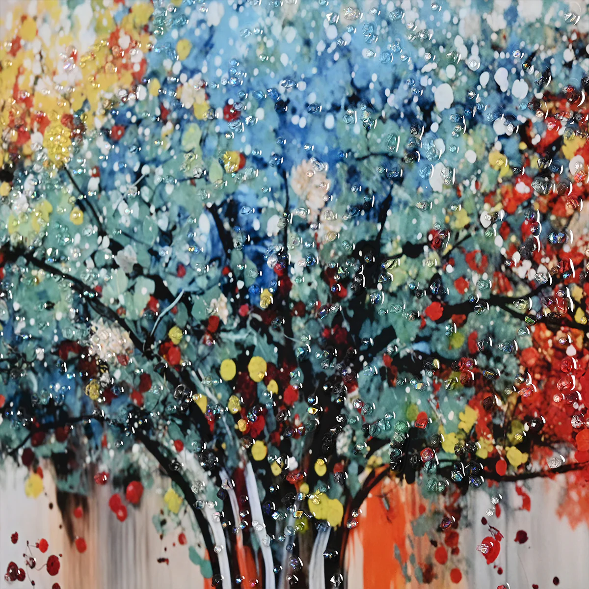 Tree of Life in Seven Color Framed Crystal Glass Painting - Image 3