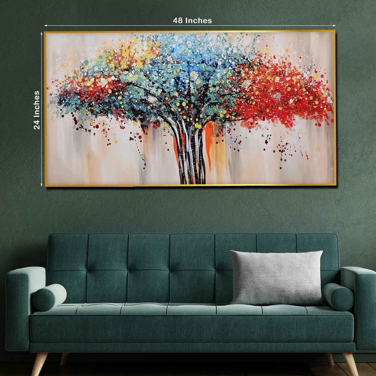 Tree of Life in Seven Color Framed Crystal Glass Painting - Image 4