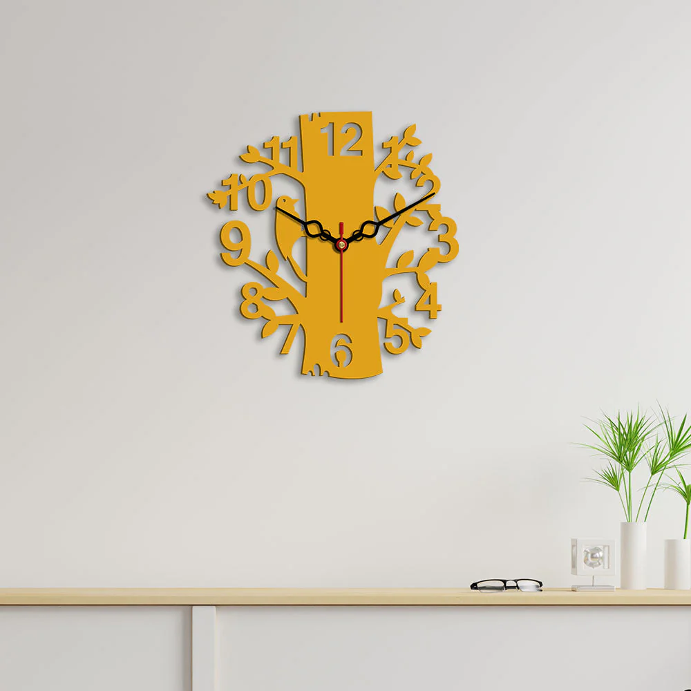 Tree Shape Designer Wooden Wall Clock - Image 3