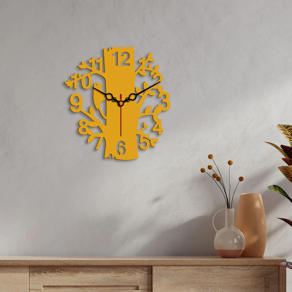 Tree Shape Designer Wooden Wall Clock - Image 4