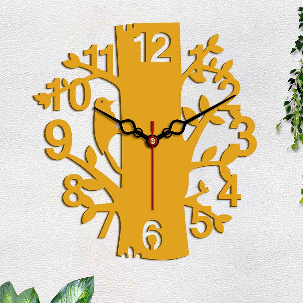 Tree Shape Designer Wooden Wall Clock - Image 5