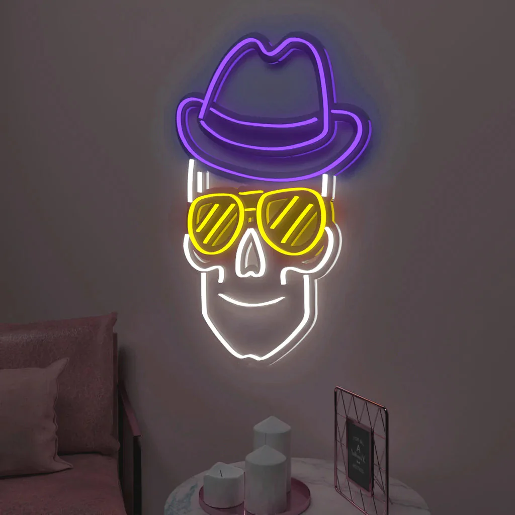 Trippy Skull Design Neon LED Light - Image 2