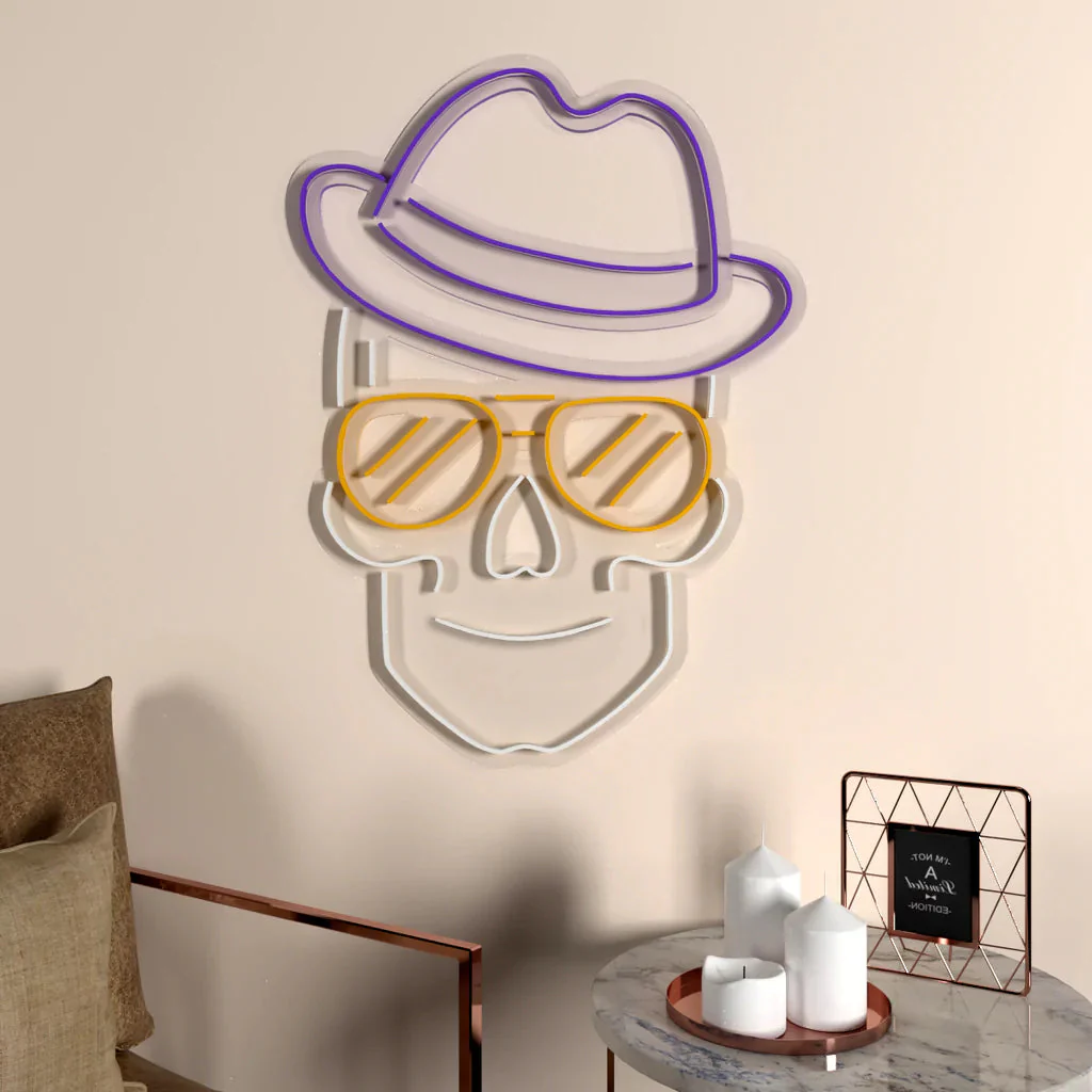 Trippy Skull Design Neon LED Light - Image 3