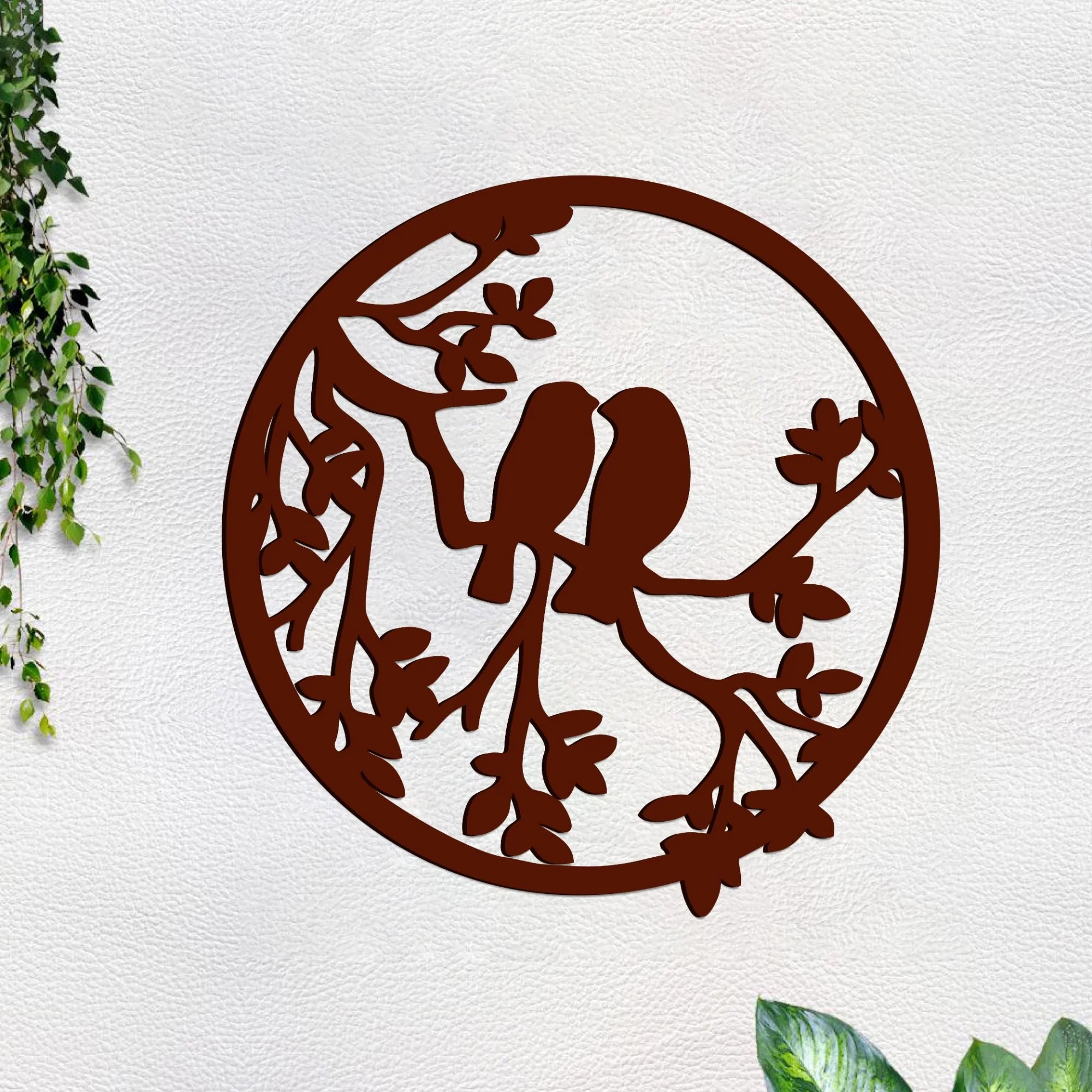 Two Birds on Tree Branch Premium Quality Wooden Wall Hanging - Image 3