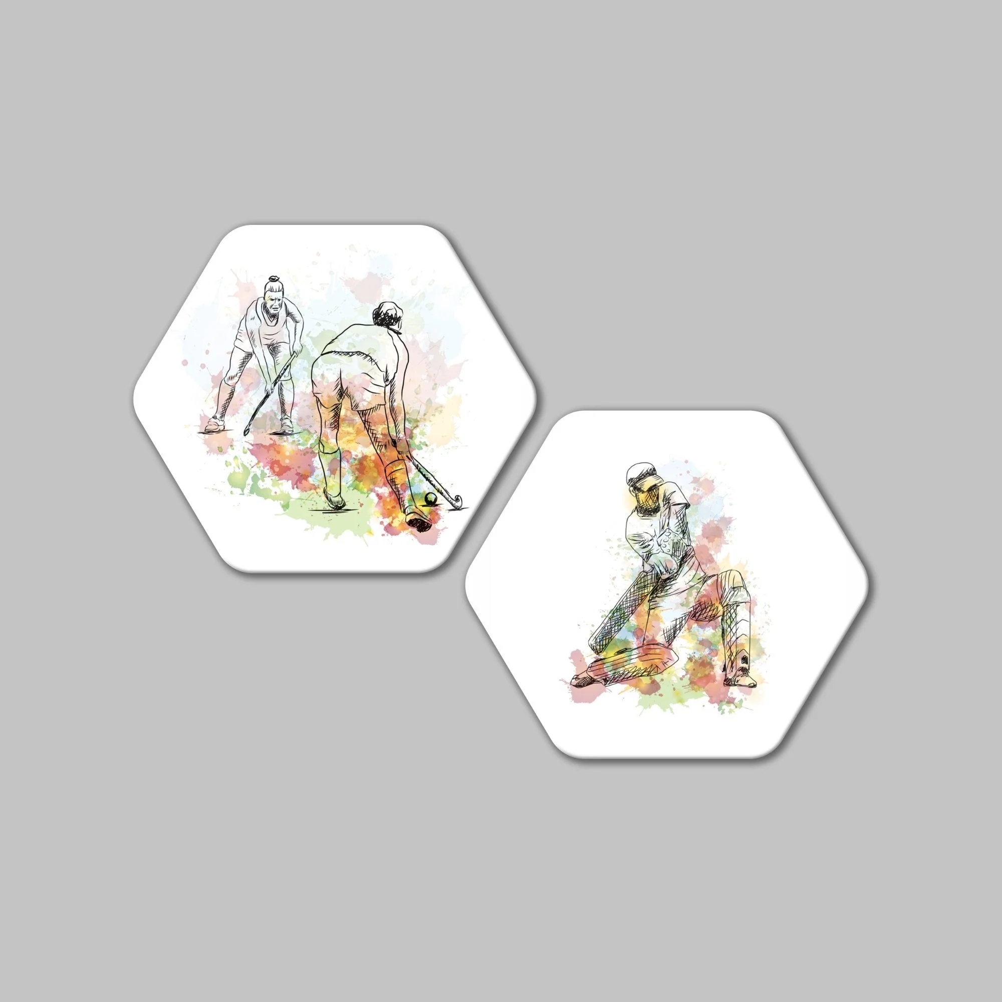 Two Different Games Hexagon Painting Set of 2 - Image 4