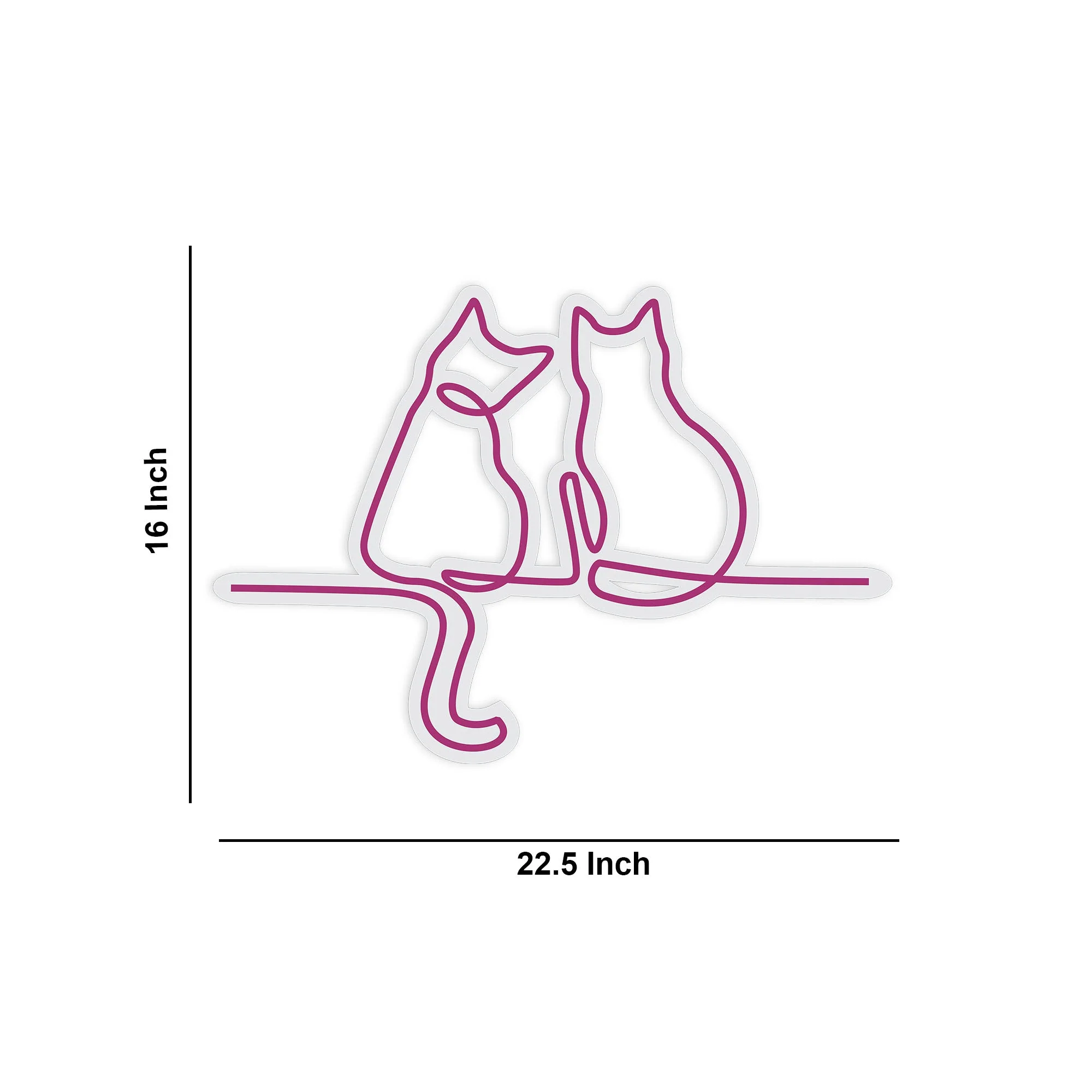 Two Happy Couple Cats Neon Sign LED Light - Image 3