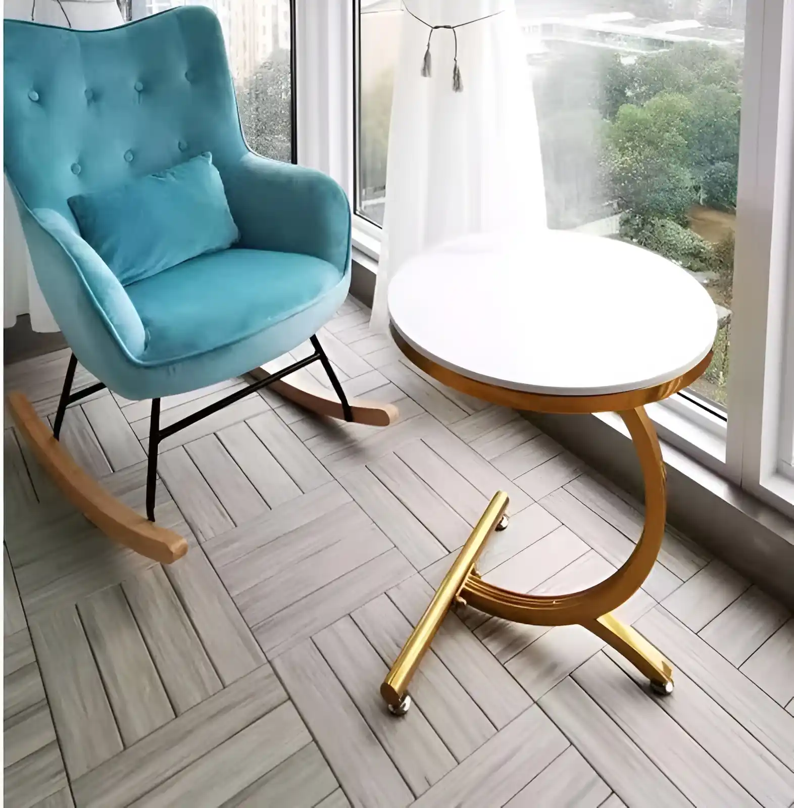 Two-Tier Stylish Round Contemporary Side Table - Image 3
