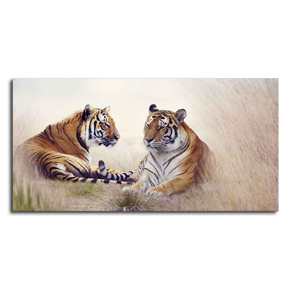Two Tigers in Forest Premium Canvas Wall Hanging - Image 4