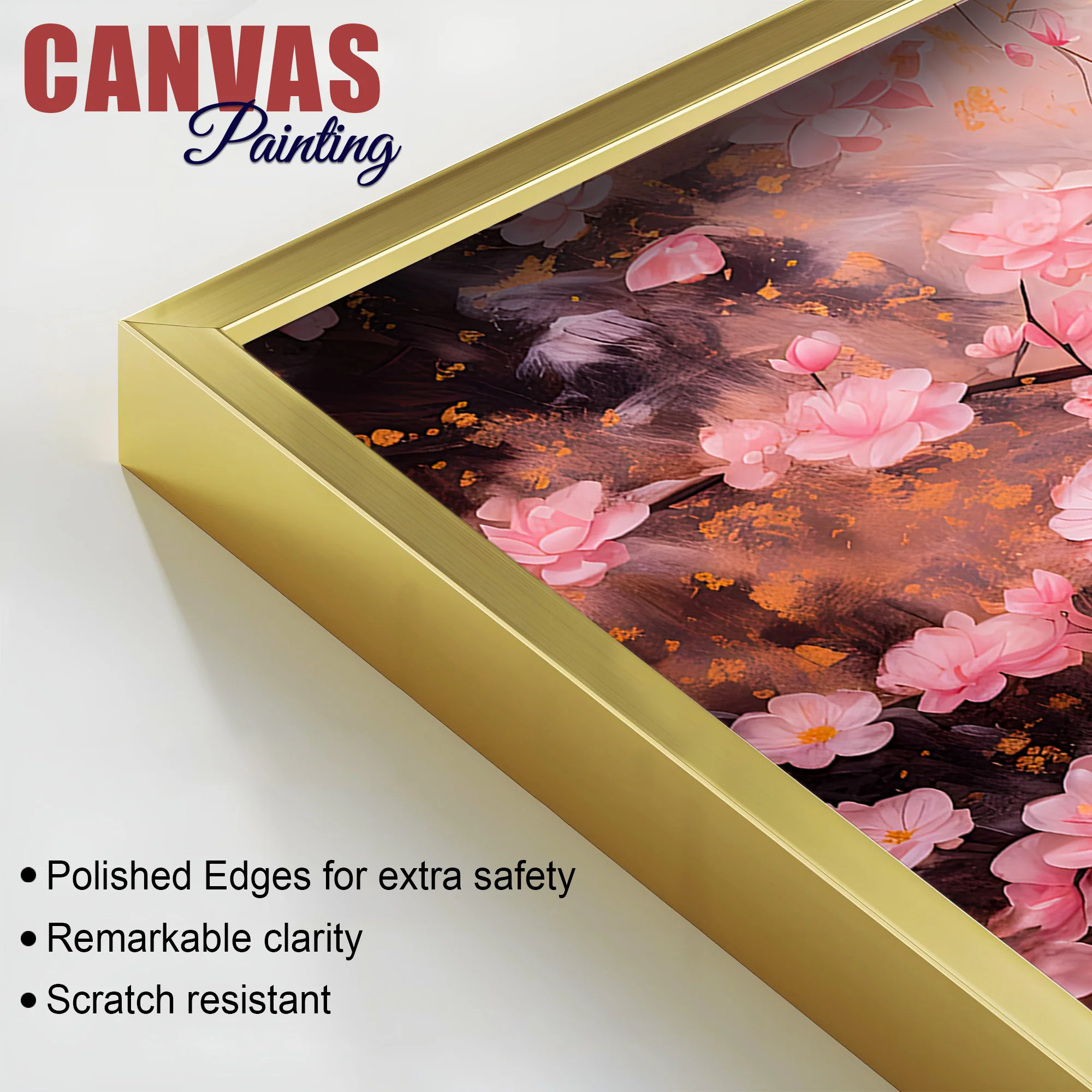 Unique Buddha Wall Painting with Cherry Blossom Theme - Image 6