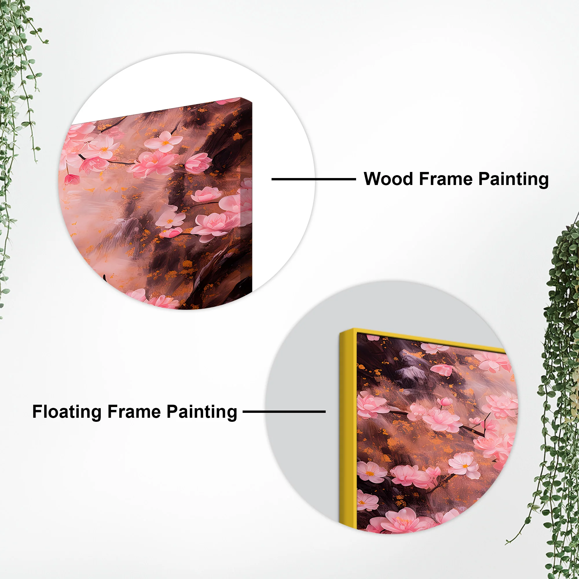 Unique Buddha Wall Painting with Cherry Blossom Theme - Image 7