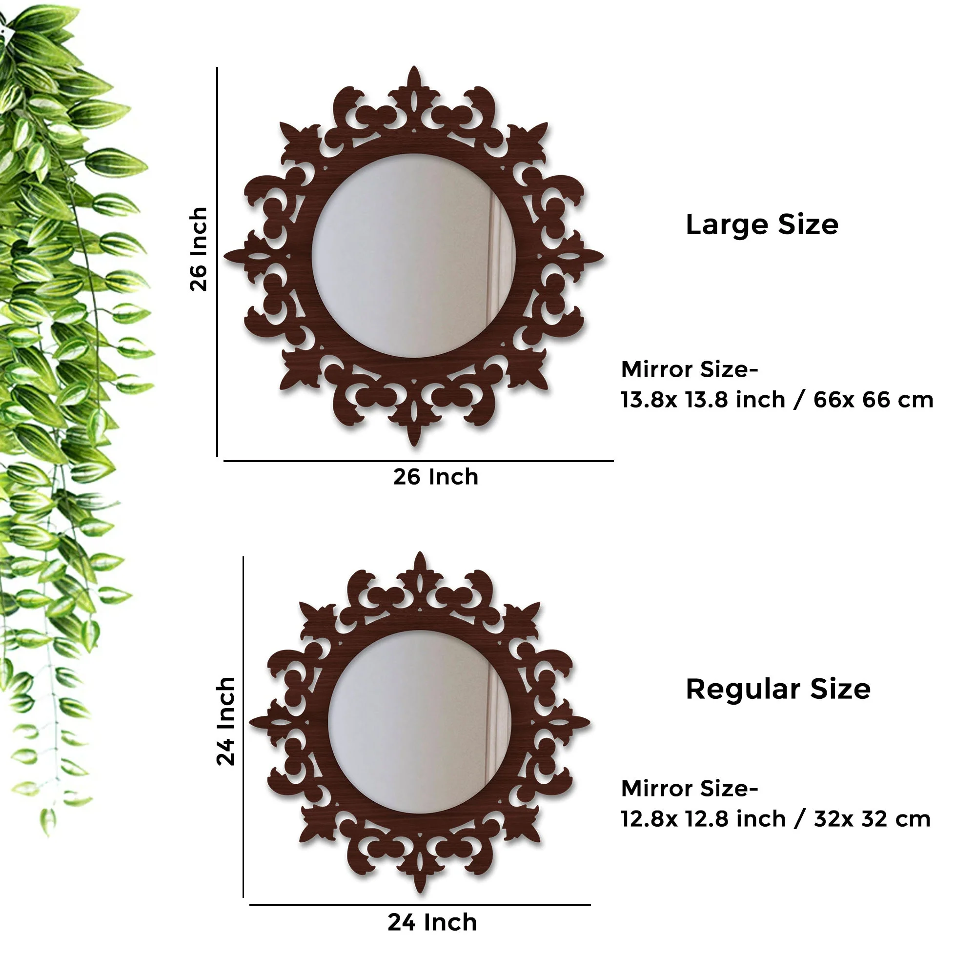 Unique Creation Round Shape Design Wooden Wall Mirror - Image 3