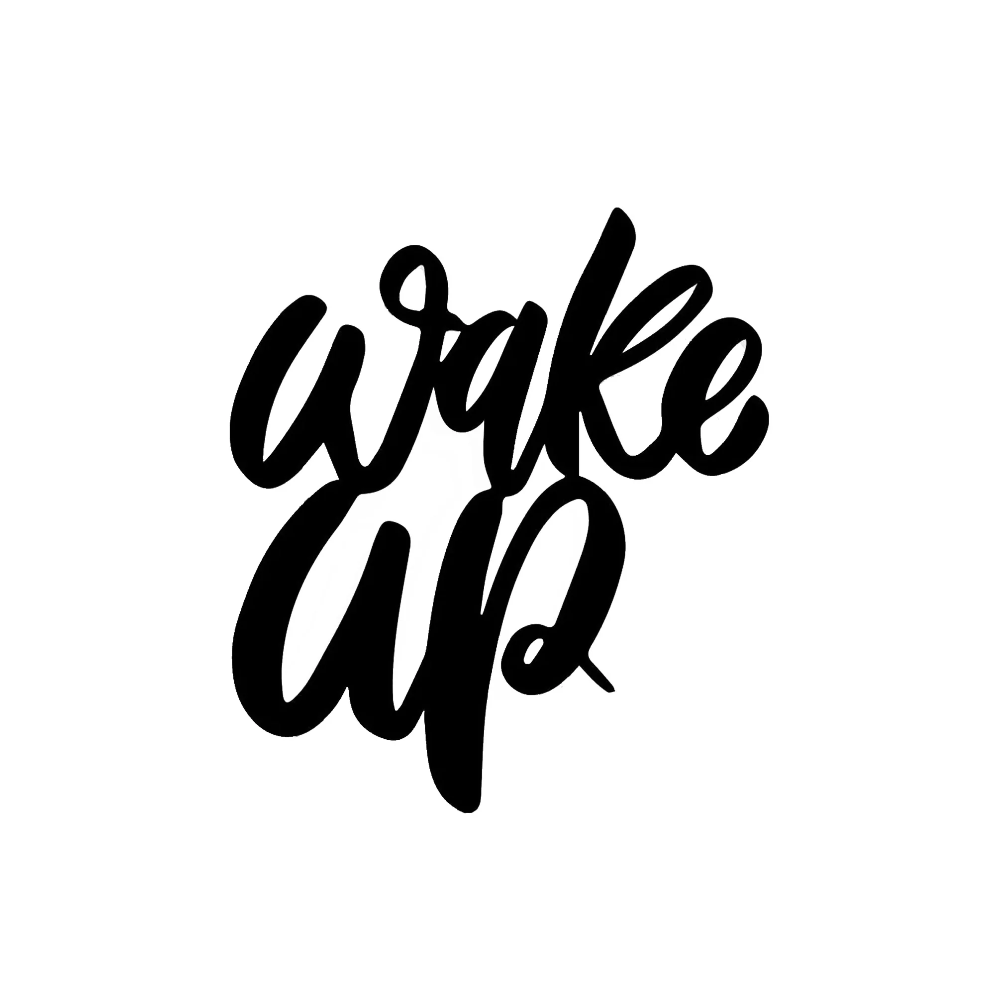 Unique Font Style Wake Up Text Metal Art Wall Decor - Image 3