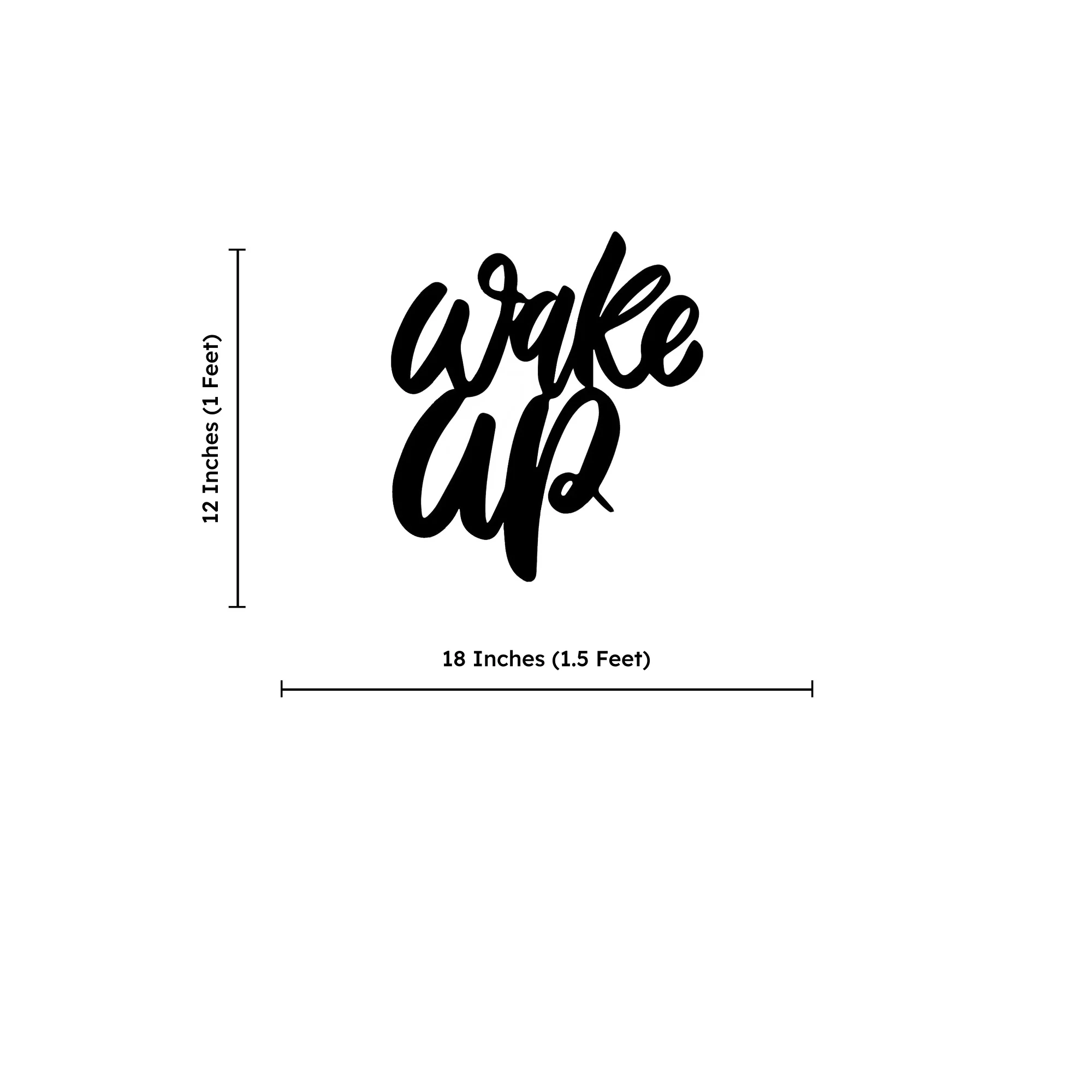 Unique Font Style Wake Up Text Metal Art Wall Decor - Image 4