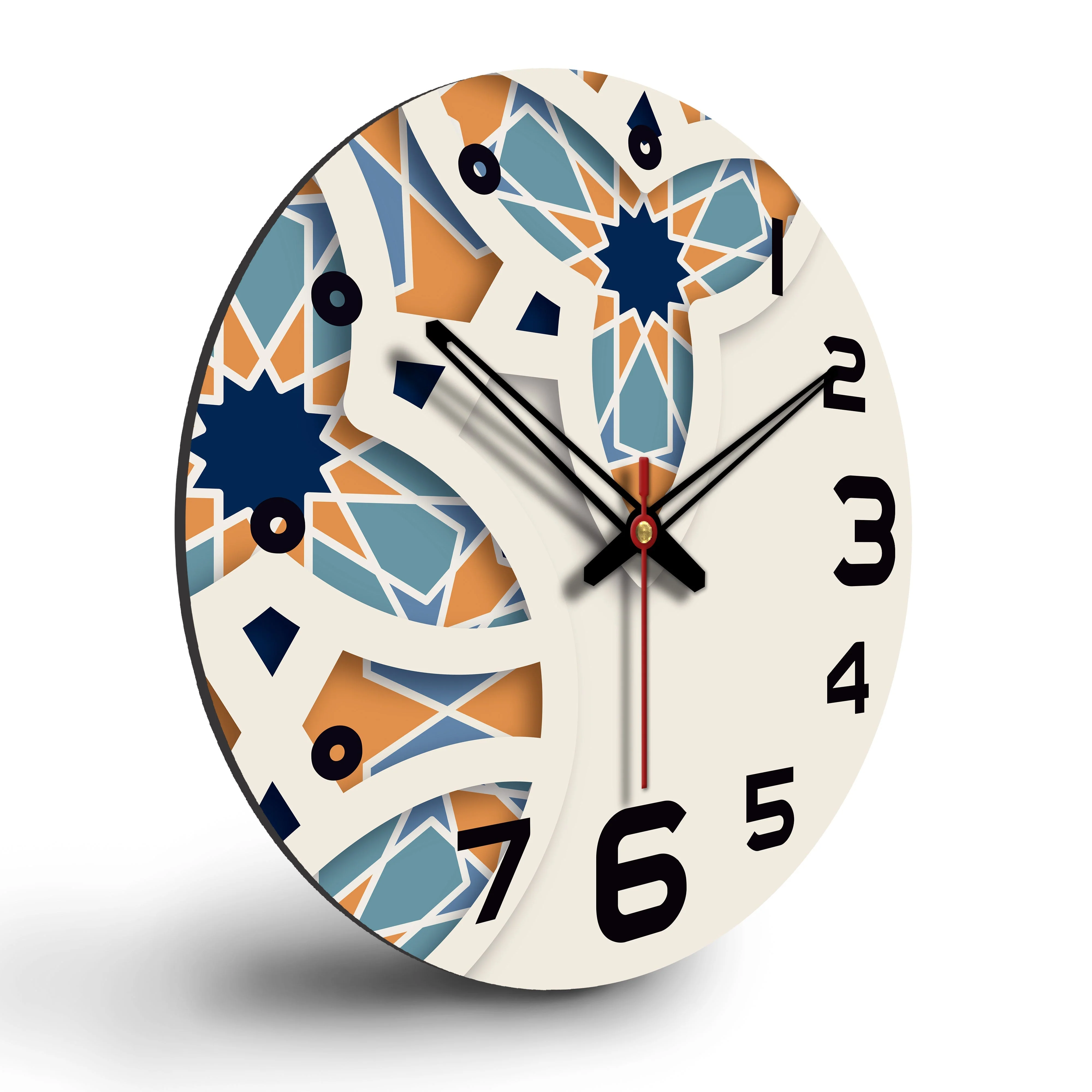 Unique Pattern Printed Wooden Wall Clock - Image 6