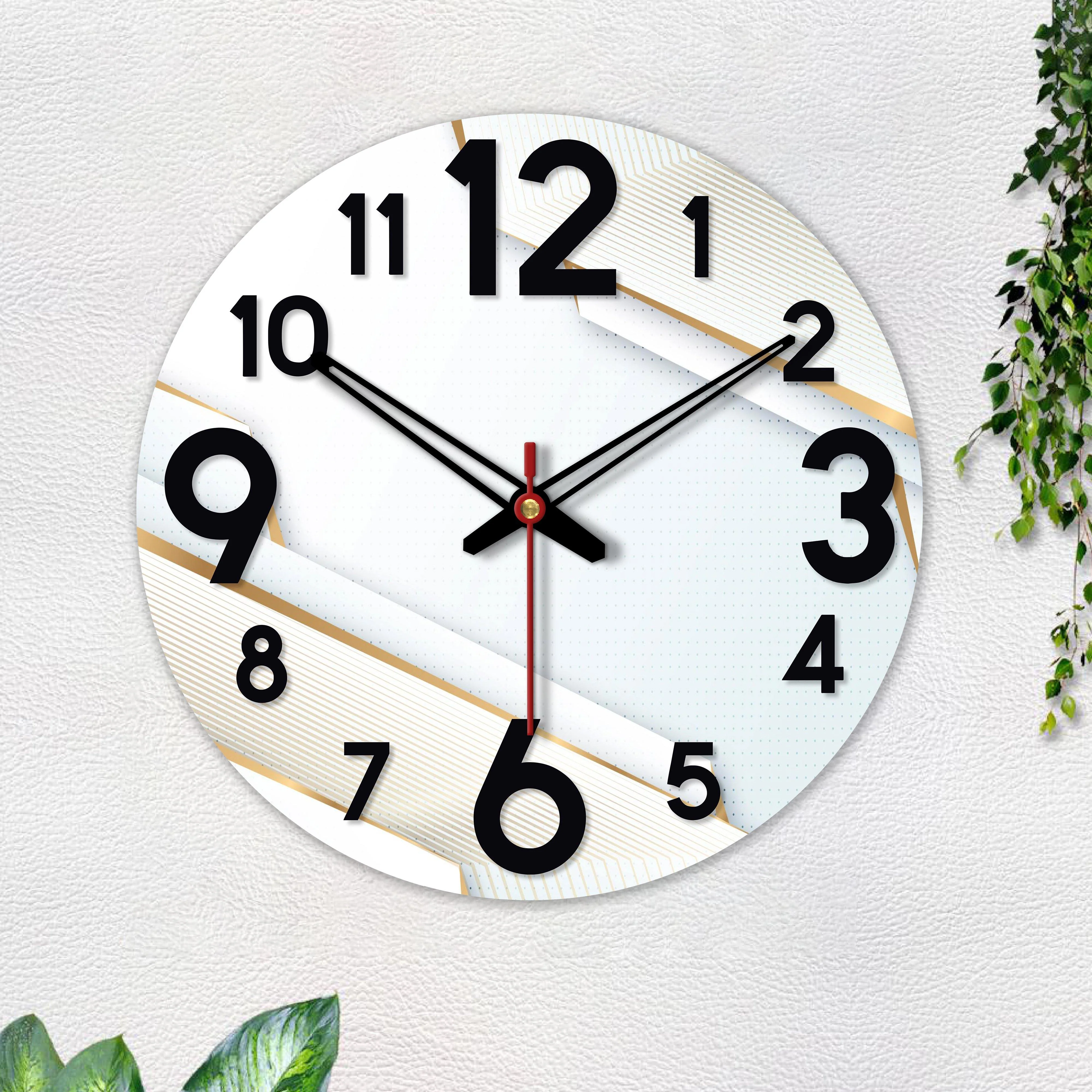 Unique Patterns Wooden Wall Clock For Living Room - Image 5