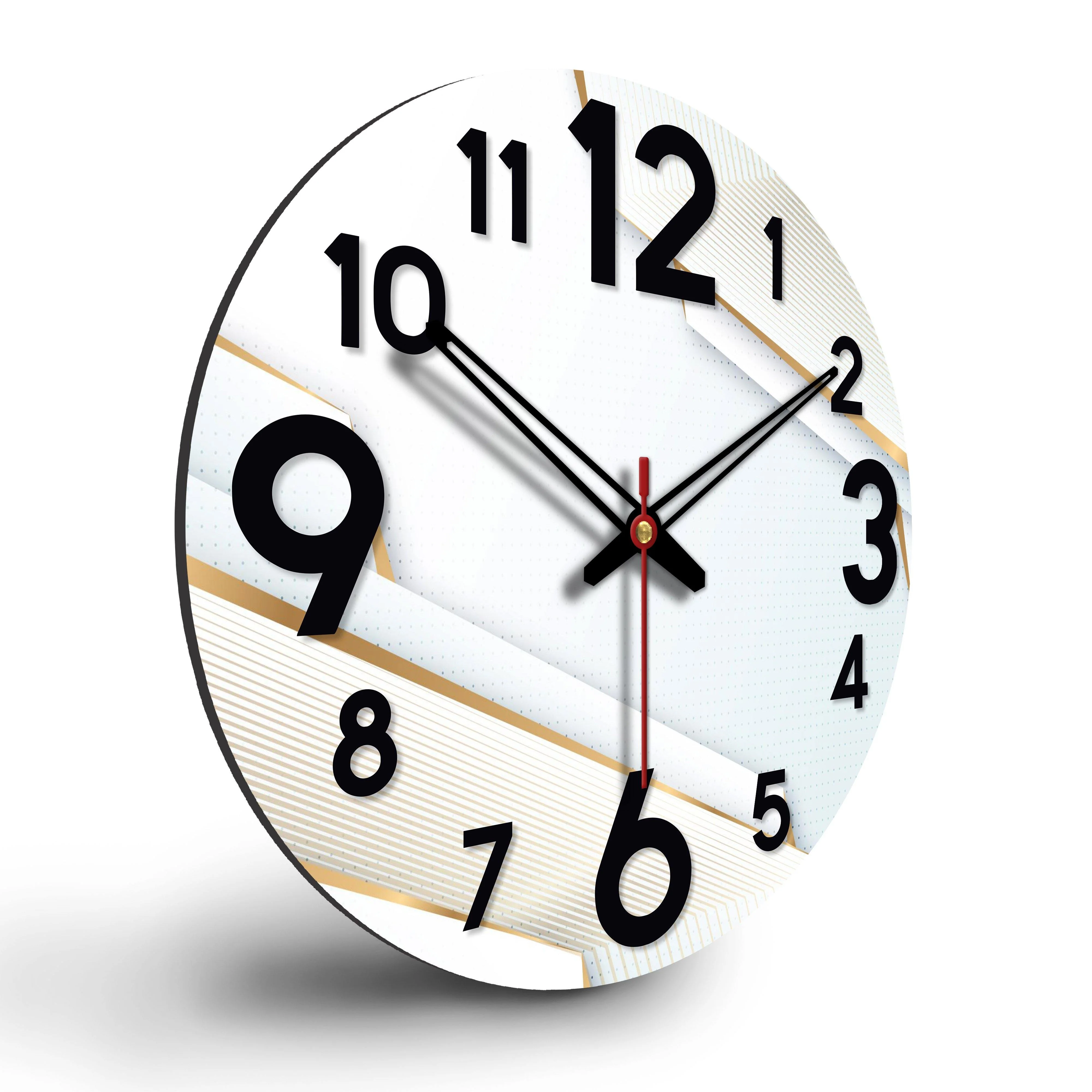 Unique Patterns Wooden Wall Clock For Living Room - Image 6