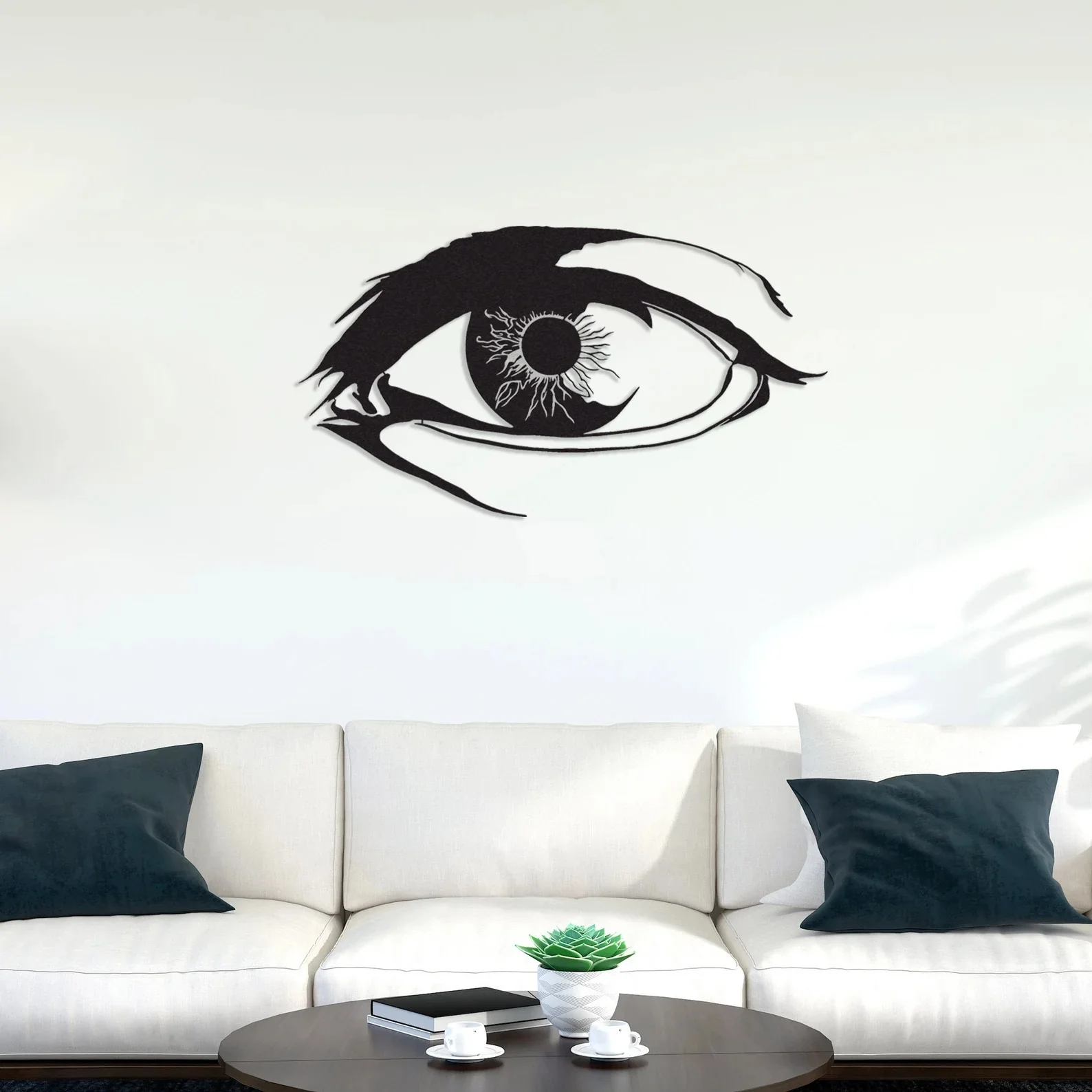 Unique Women Eye Design Metal Art Wall Decor - Image 3