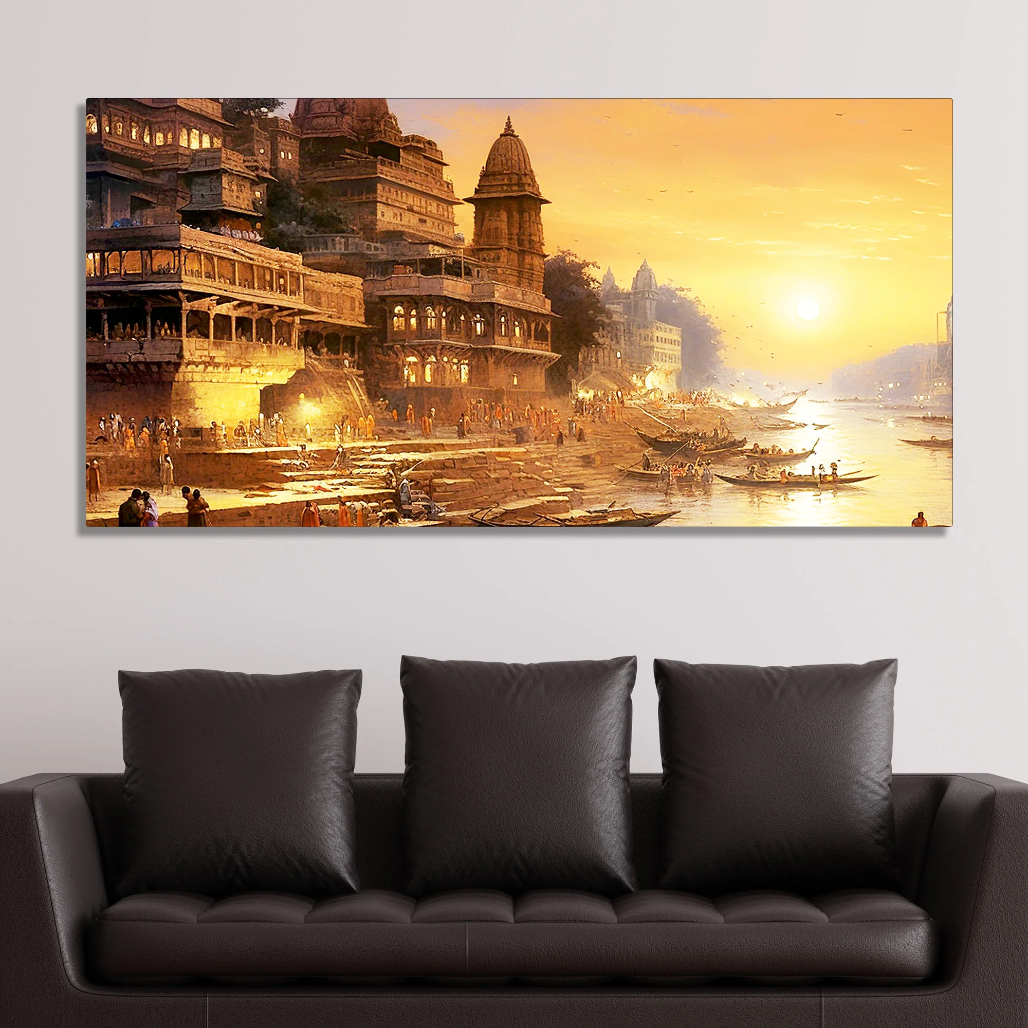 Varanasi City of Spiritual Hub Canvas Wall Painting - Image 3