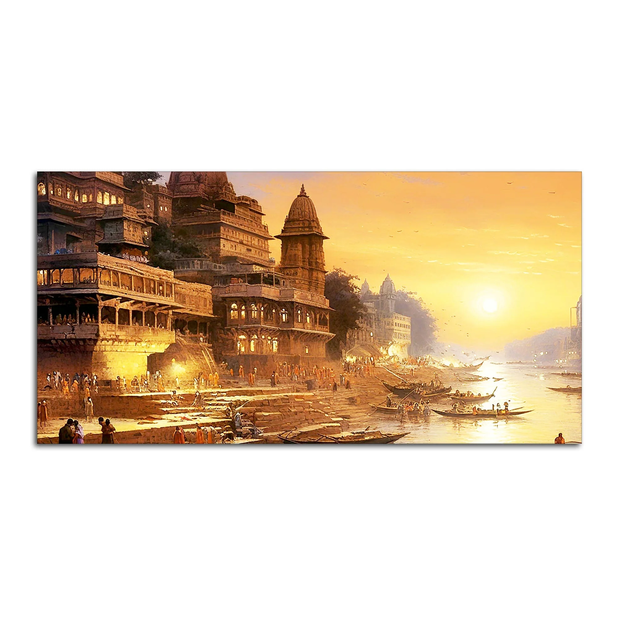 Varanasi City of Spiritual Hub Canvas Wall Painting - Image 4