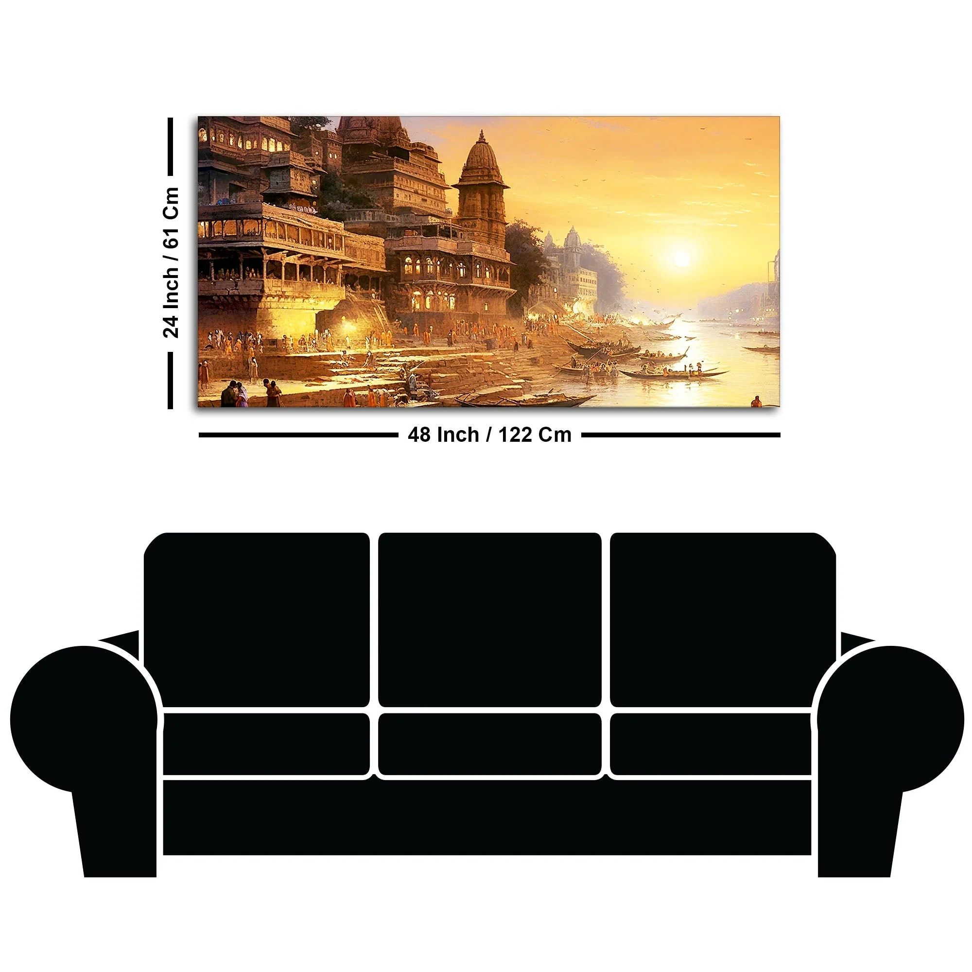 Varanasi City of Spiritual Hub Canvas Wall Painting - Image 7