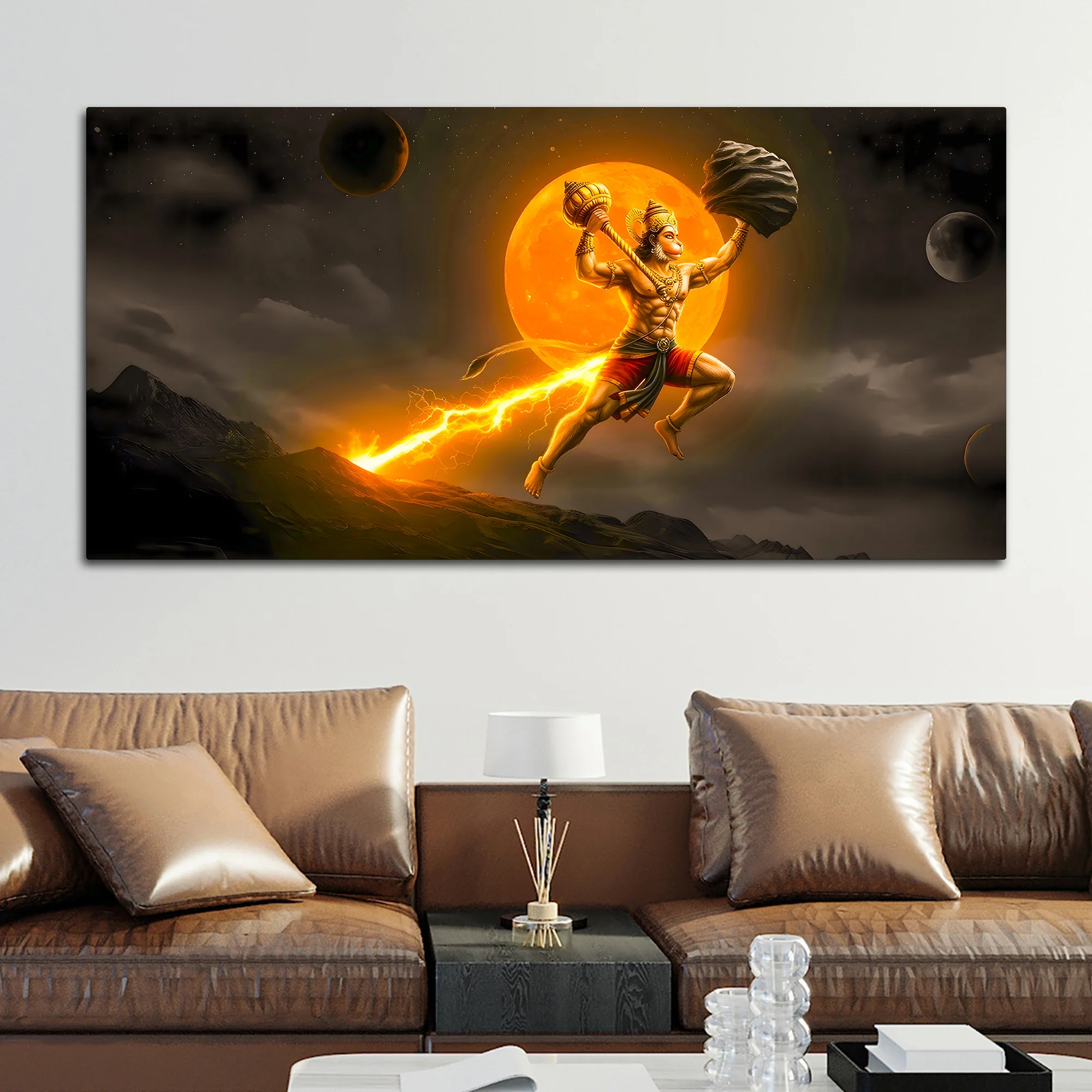 Veer Hanuman Ji Canvas Painting for Home - Image 3