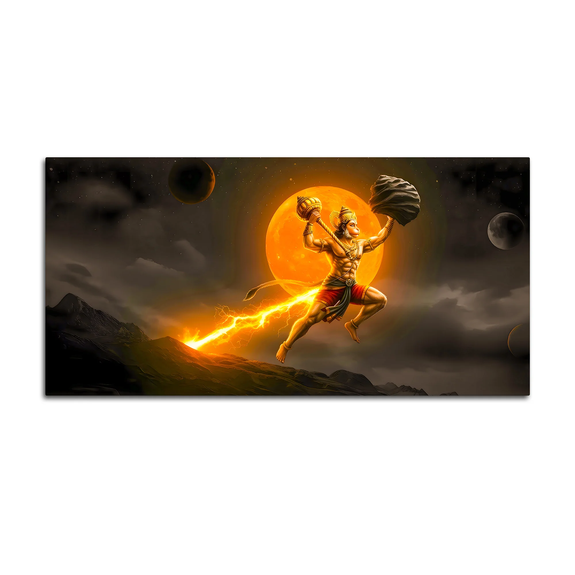 Veer Hanuman Ji Canvas Painting for Home - Image 4