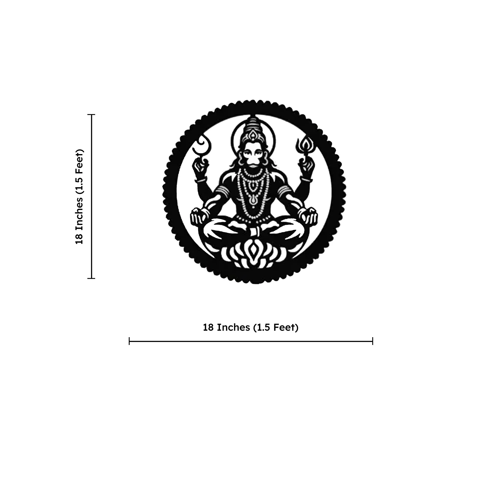 Veer Hanumana Symbol of Strength Metal Art Wall Decor - Image 4