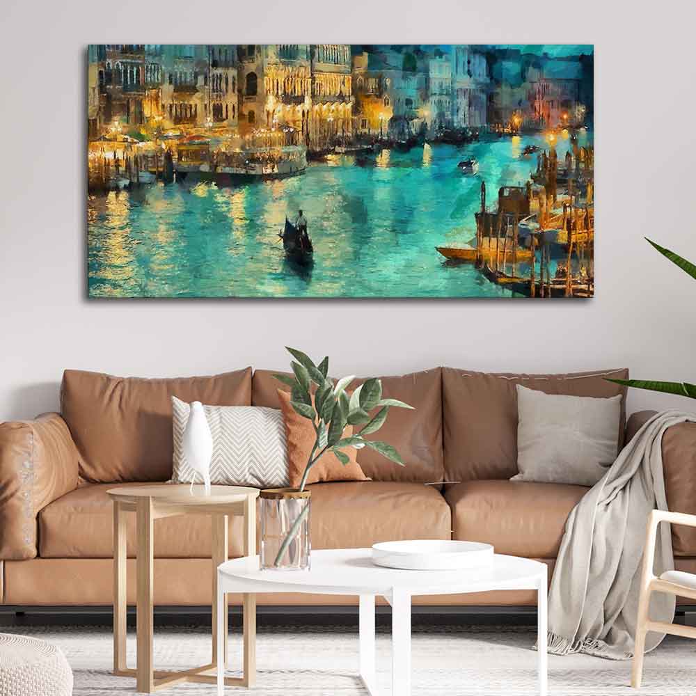 Venice City at Night Canvas Wall Painting - Image 2