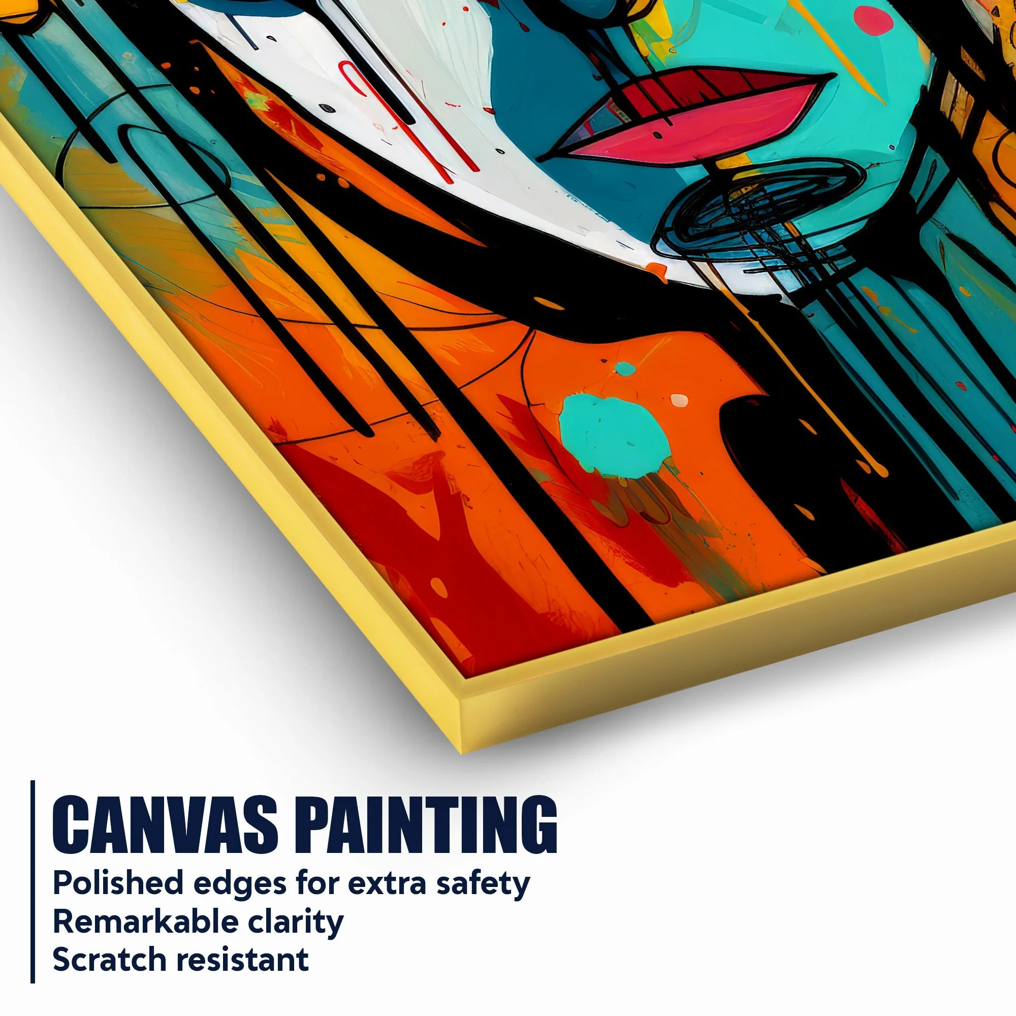 Vibrant Face Grn-Z Cotton Canvas Wall Painting - Image 4