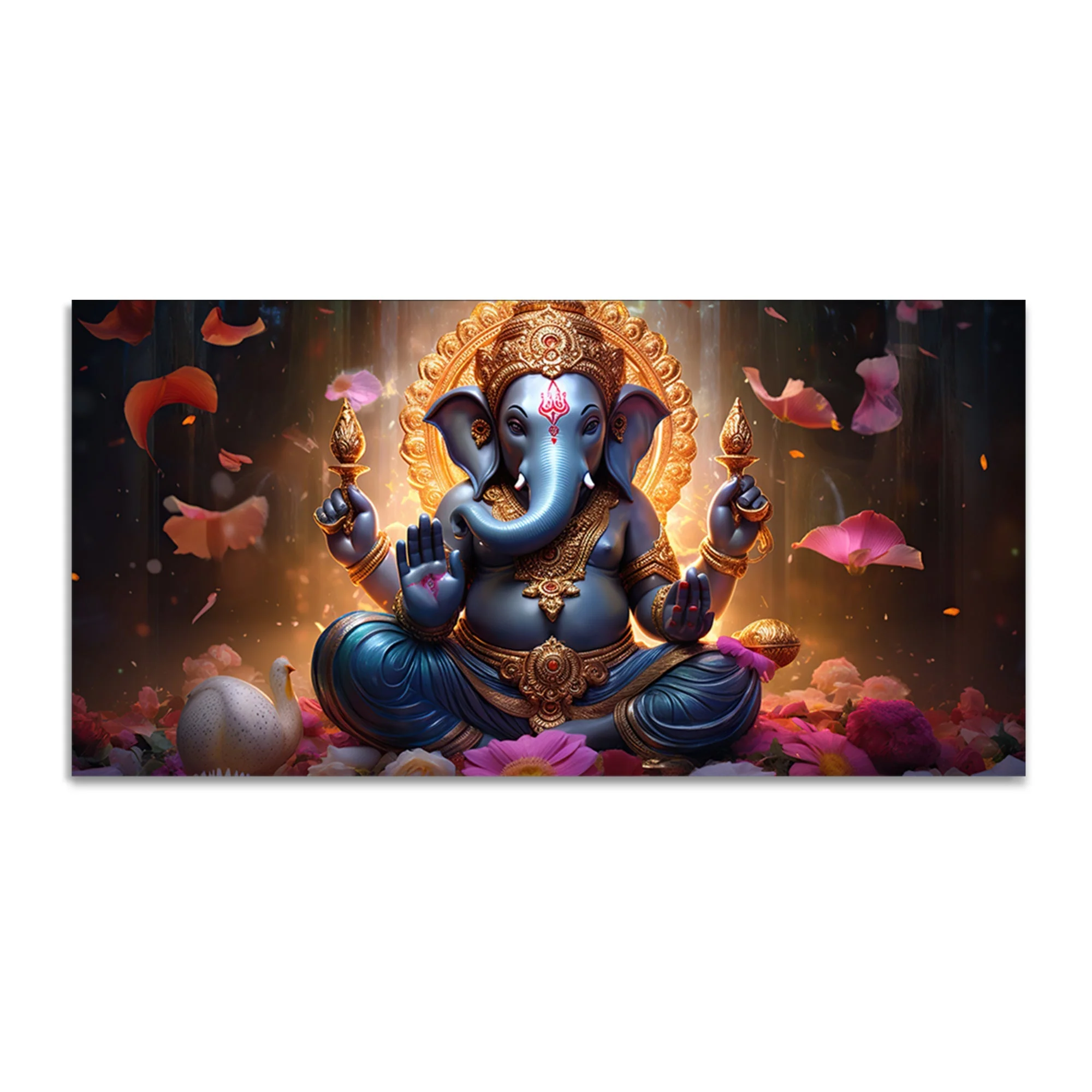 Vighnaharta Lord Ganpati Premium Canvas Wall Painting - Image 4