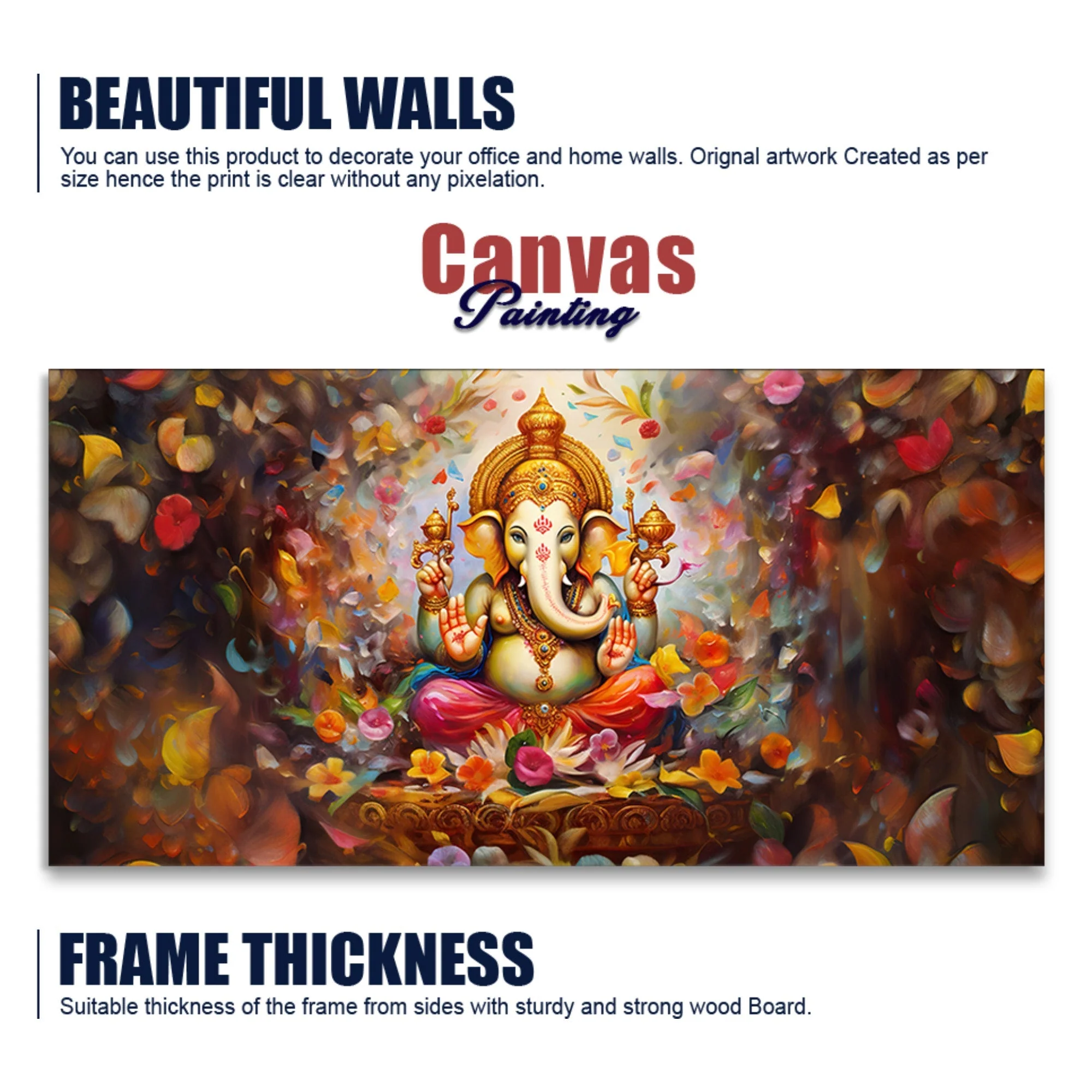 Vighnaharta Shree Ganesh Premium Canvas Wall Painting - Image 6