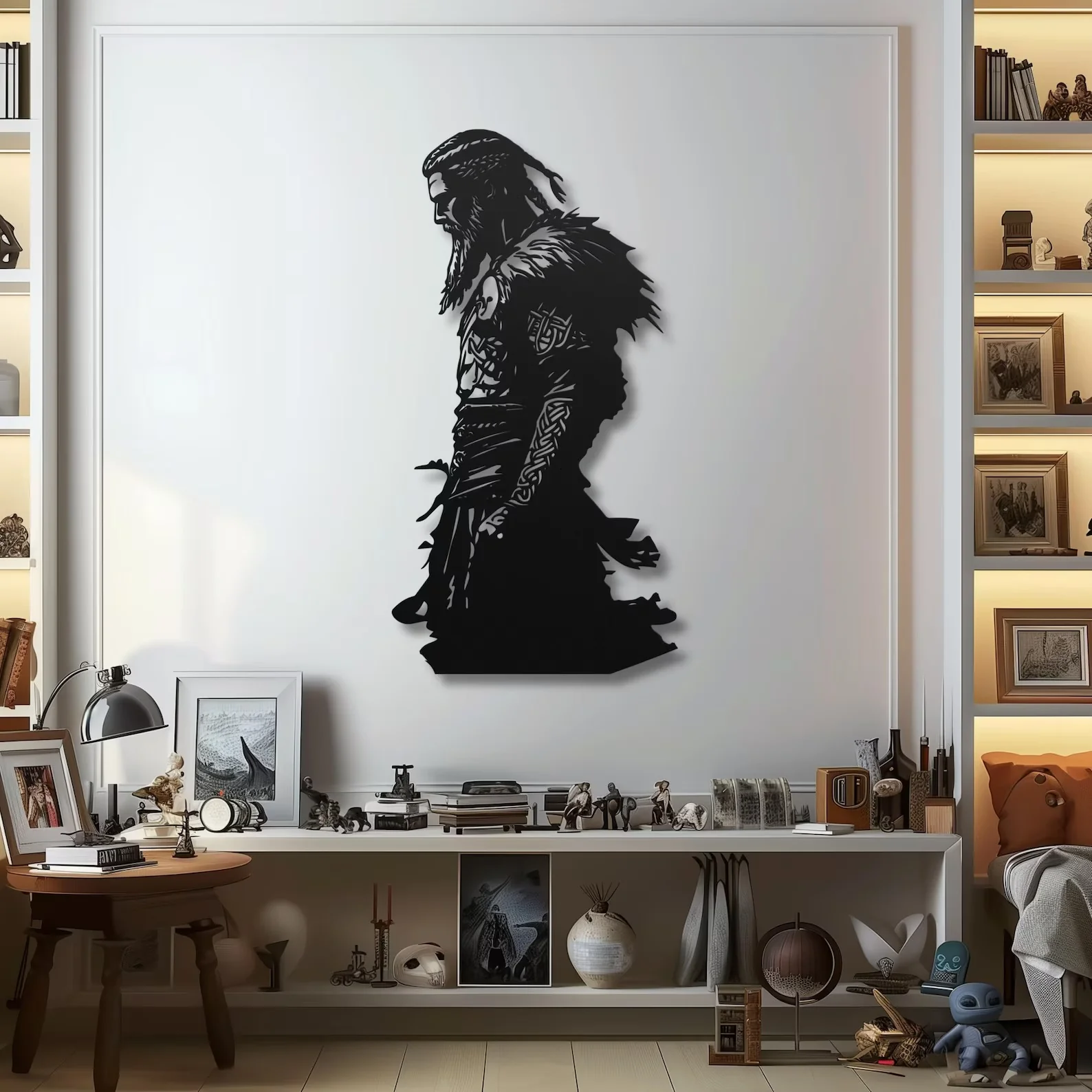 Viking Warrior Silhouette Metal Art Wall Decor - Image 2