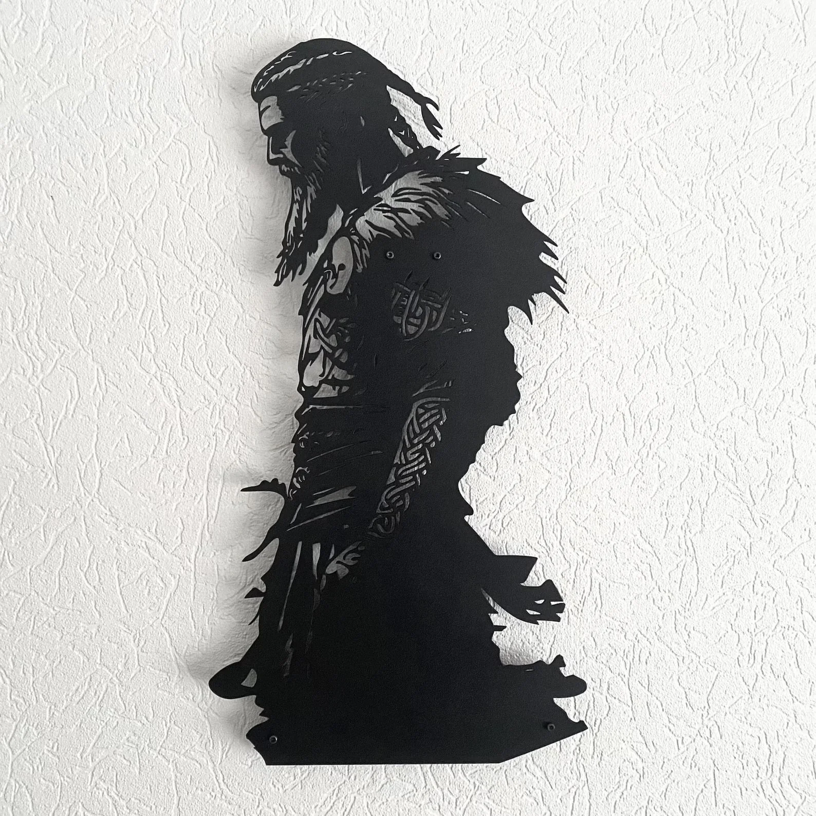 Viking Warrior Silhouette Metal Art Wall Decor - Image 3