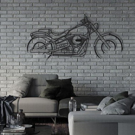 Vintage Chopper Bike Metal Wall Art for Rider Room - Image 2
