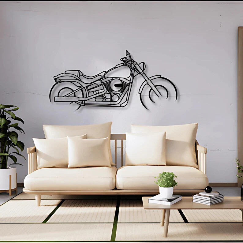 Vintage Chopper Bike Metal Wall Art for Rider Room - Image 5