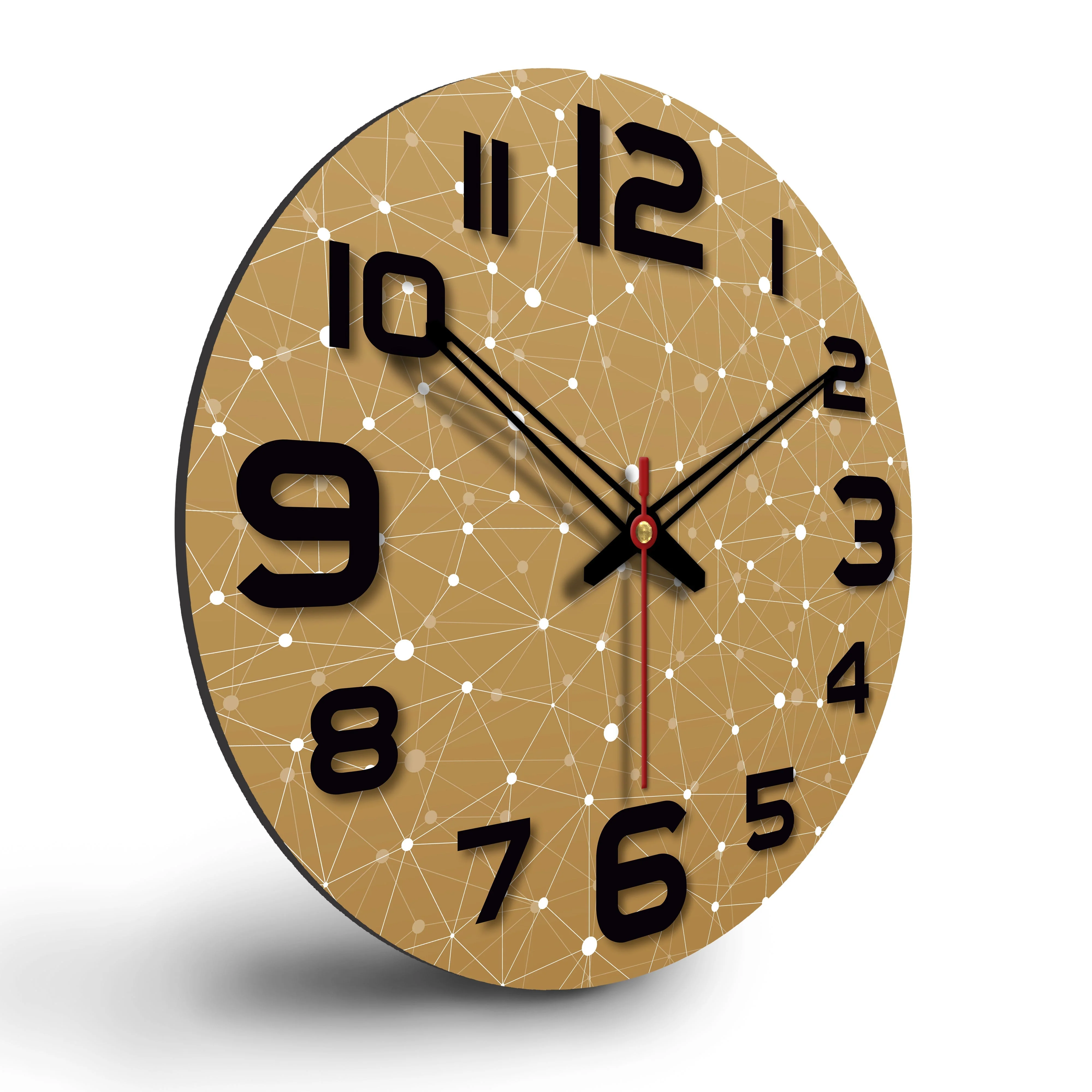 Web Triangle Pattern Wooden Wall Clock - Image 6