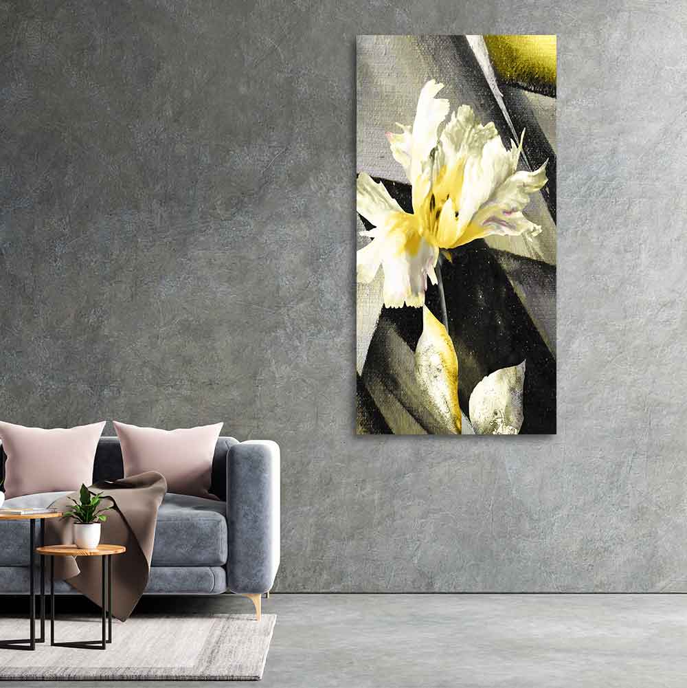 White Flowers Canvas Wall Painting - Image 5