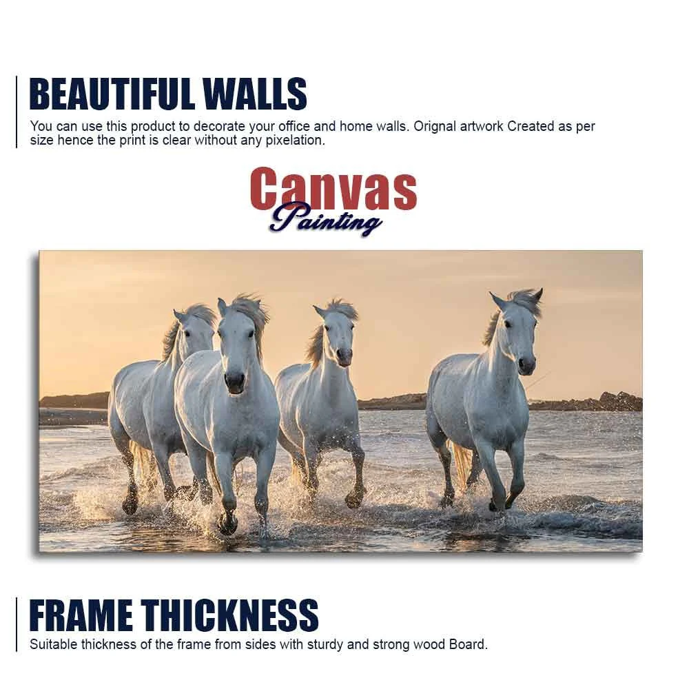 White Horses Galoping in Water Premium Wall Painting - Image 6