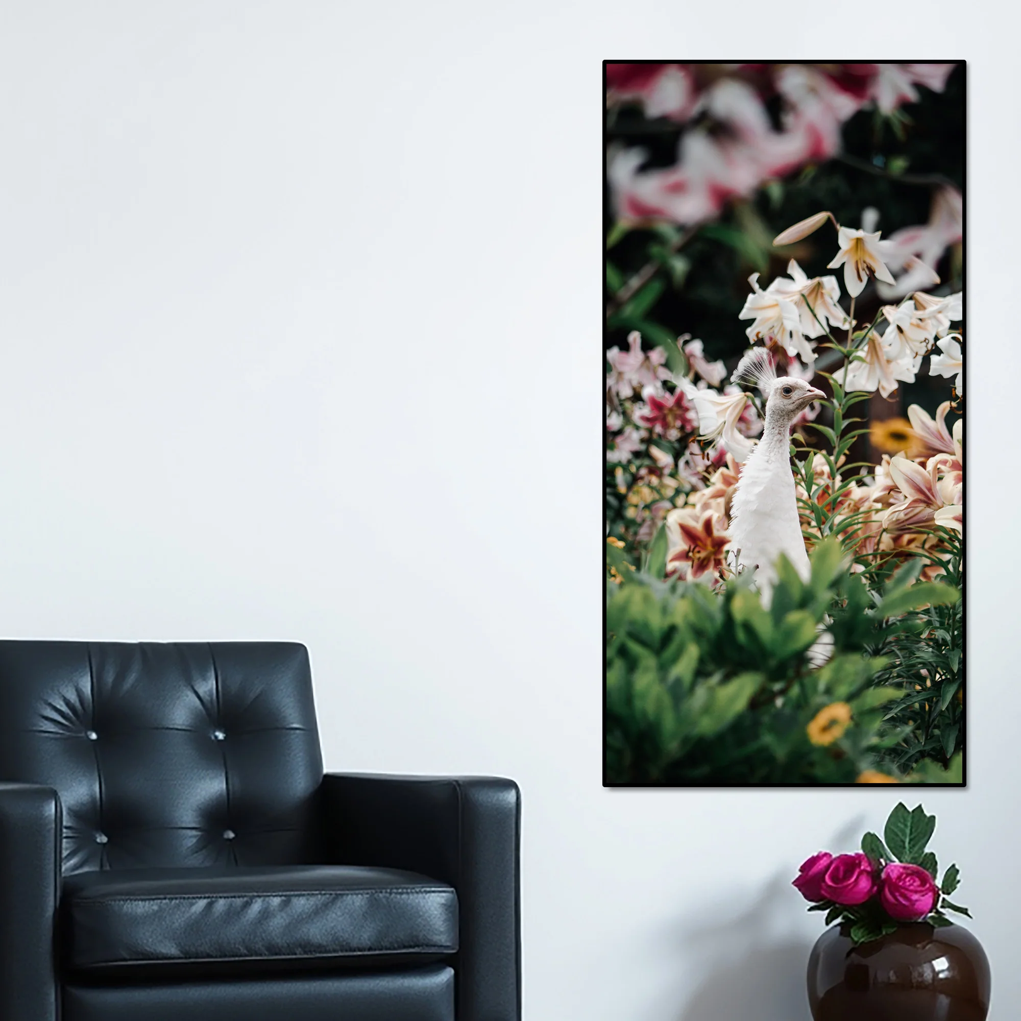 White Peacock Canvas Wall Painting - Image 2