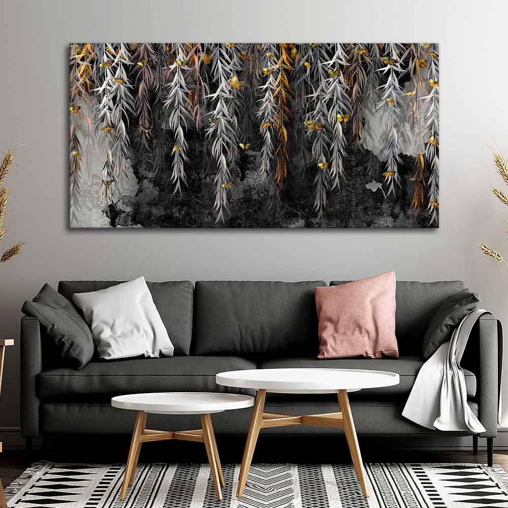 Willow Branches with Gold Butterflies Wall Painting - Image 5