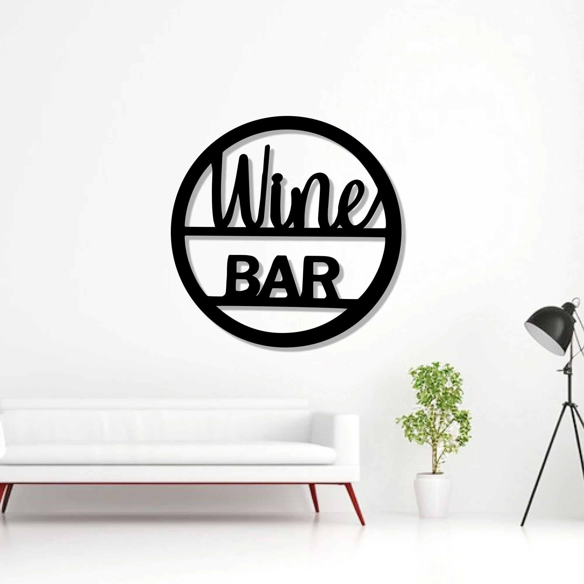 Wine Bar Text Sign Metal Art Wall Decor - Image 2