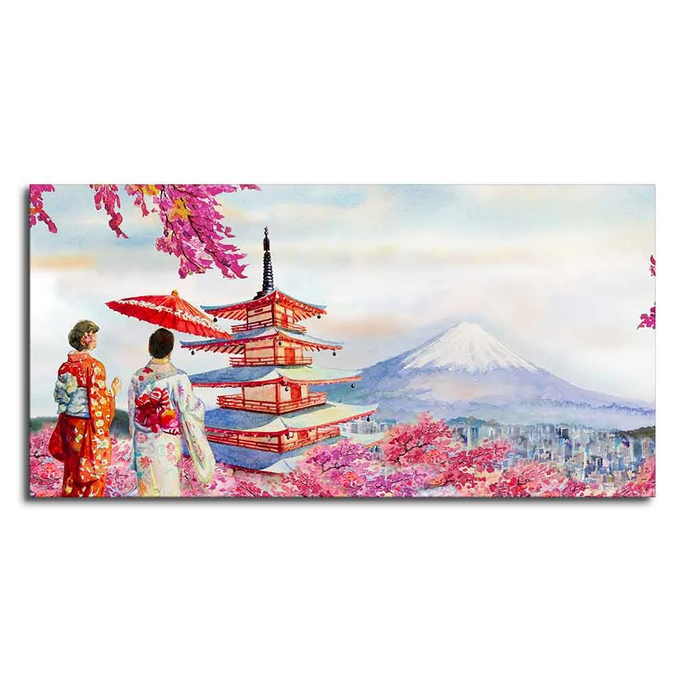 Women in Kimono Canvas Wall Painting - Image 5