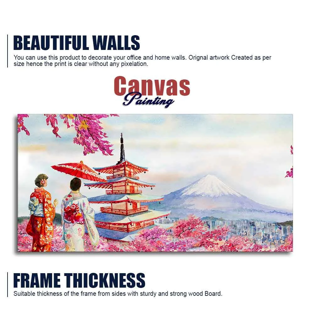 Women in Kimono Canvas Wall Painting - Image 6
