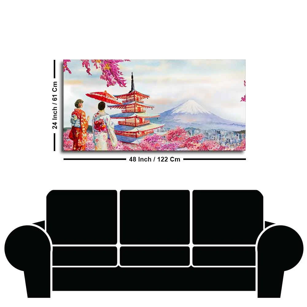 Women in Kimono Canvas Wall Painting - Image 7