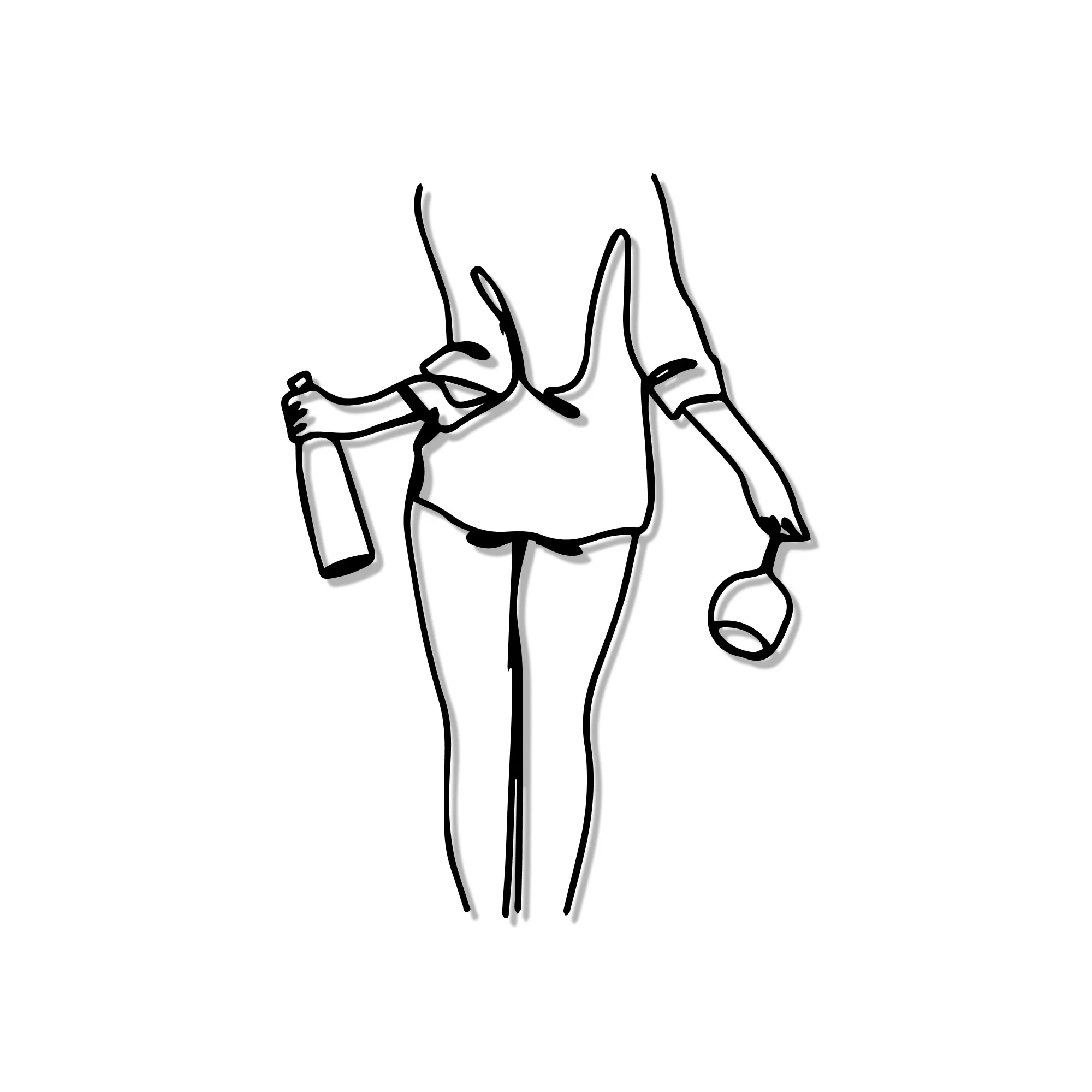 Women with Wine Line Art Metal Wall Art Decor - Image 3