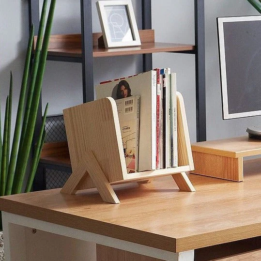 Wooden Magazine & Book Holder for Desk Storage - Image 15