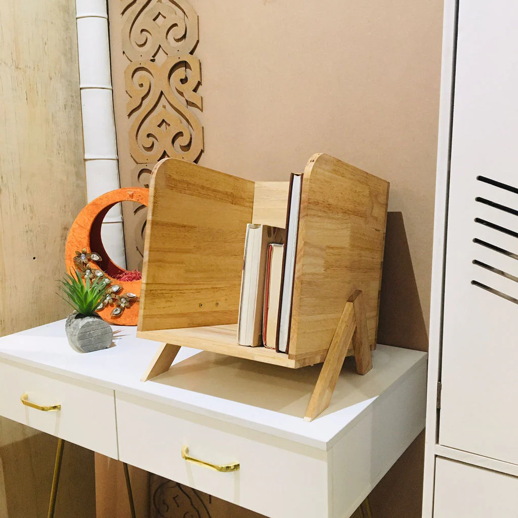 Wooden Magazine & Book Holder for Desk Storage - Image 5